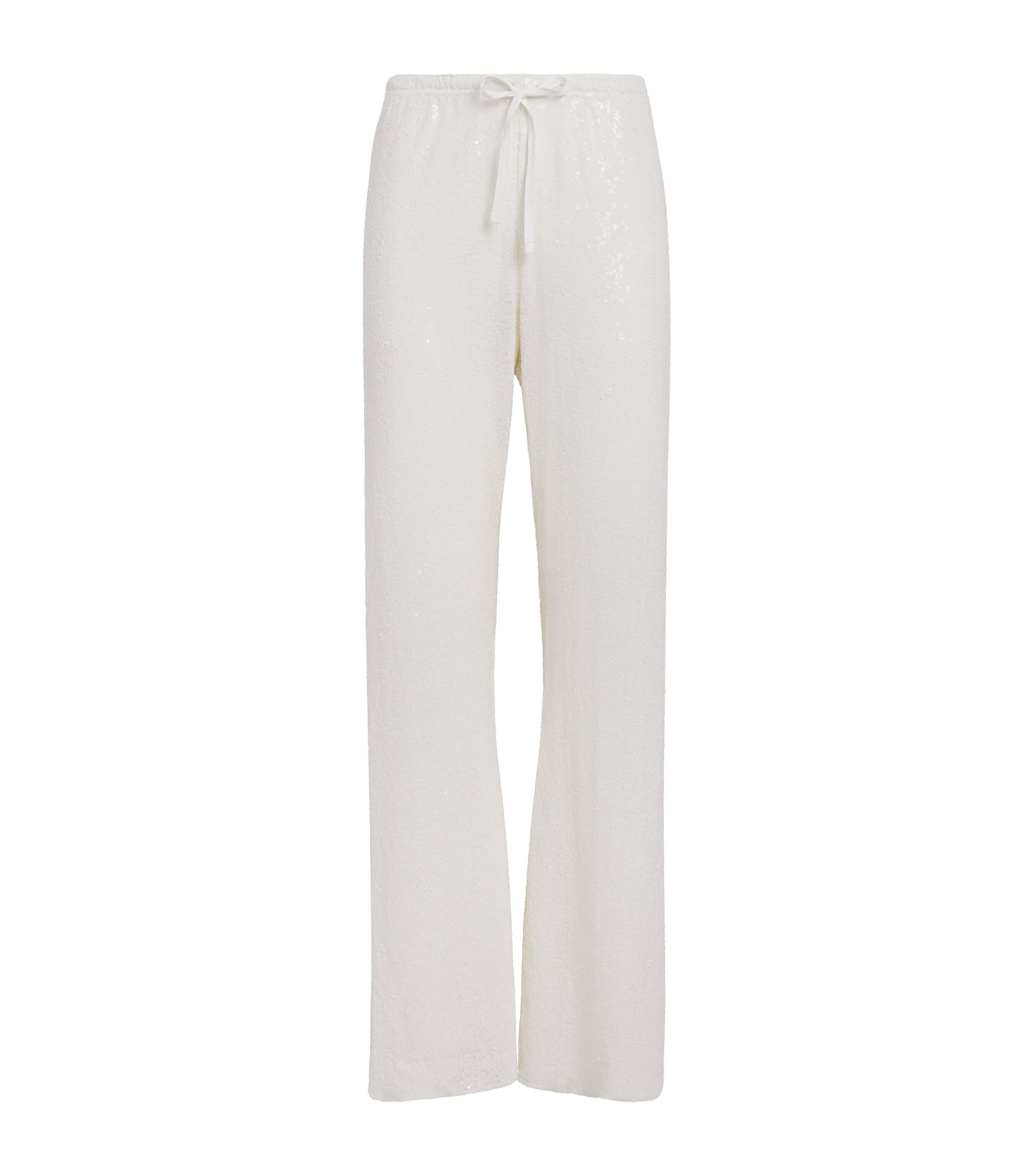 Shop Polo Ralph Lauren Sequinned Straight Trousers In White