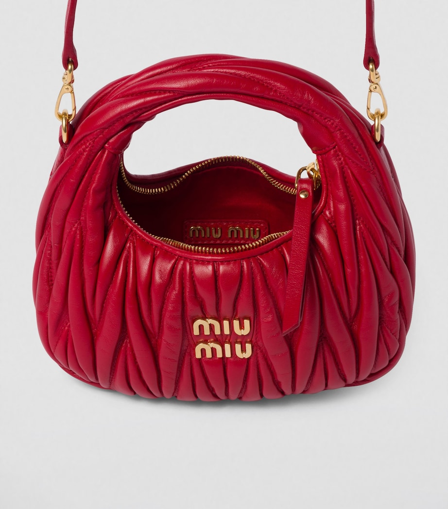 Mini Leather Matelassé Wander Top-Handle Bag F0011 Image 5