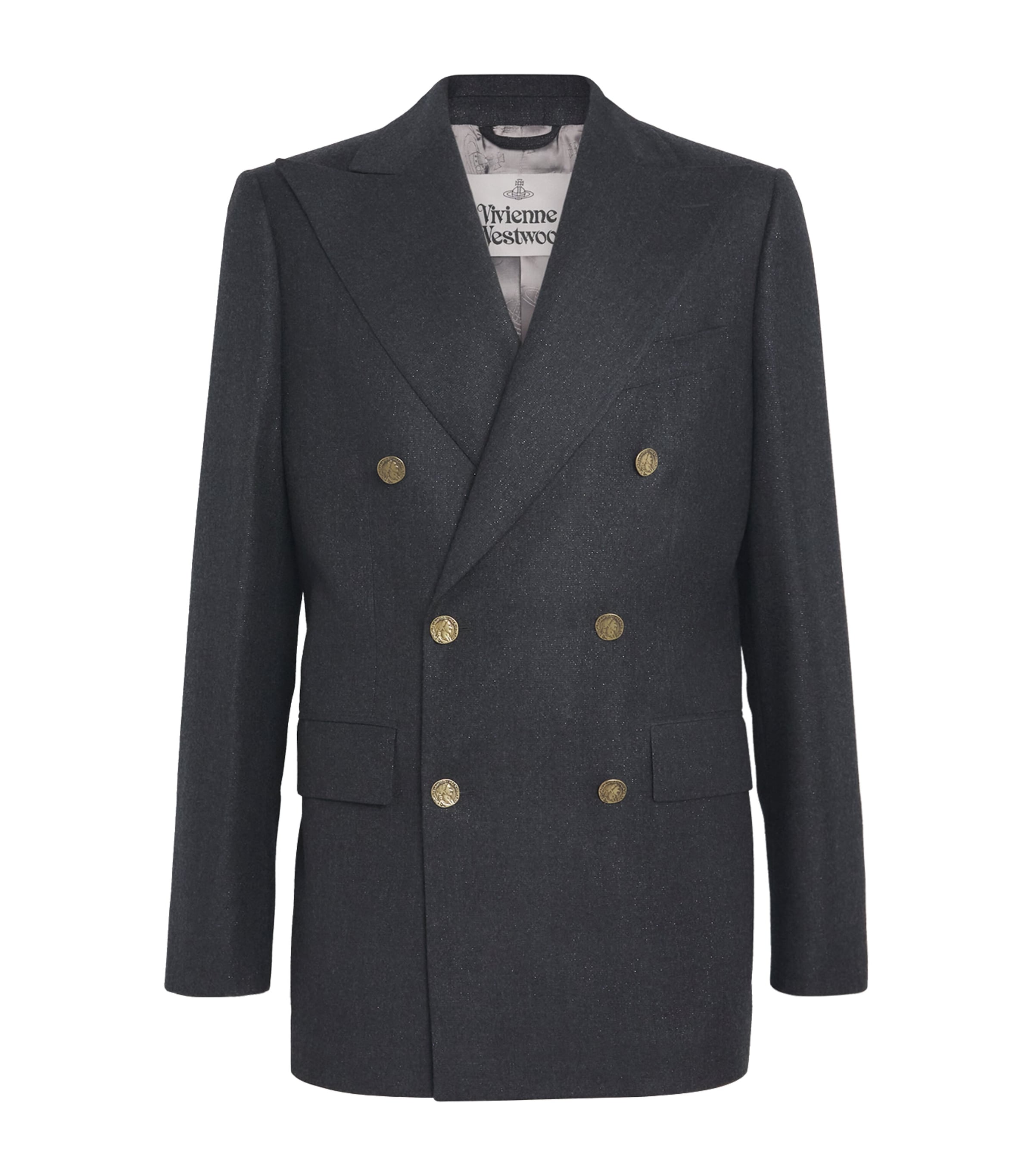 Virgin Wool-Blend Captain Blazer