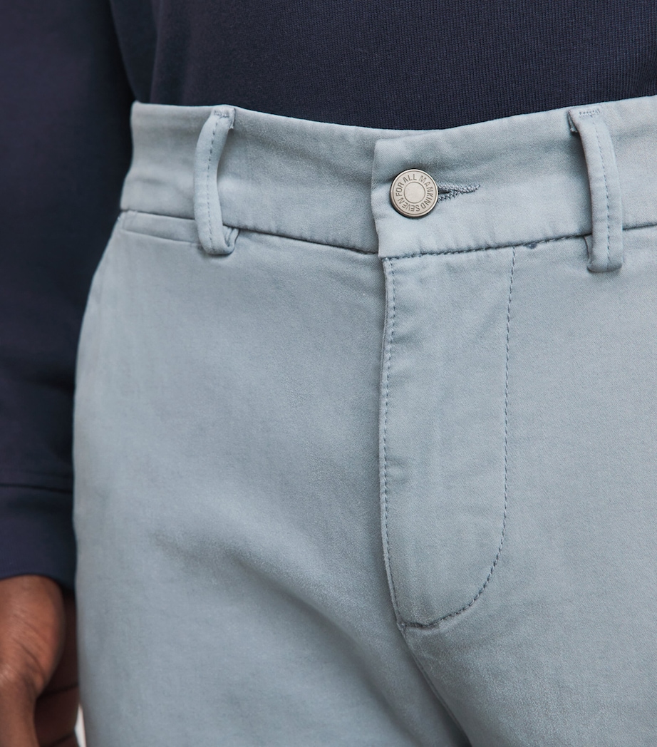7 For All Mankind Mens Luxe Performance Regular Slimmy Straight Chinos Blue Image 3