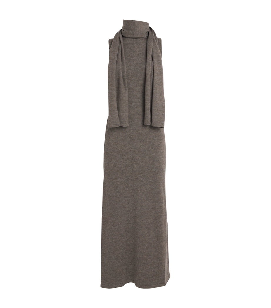 Wool Scarf-Neck Canal Midi Dress TRUF TRUFFLE Image 1