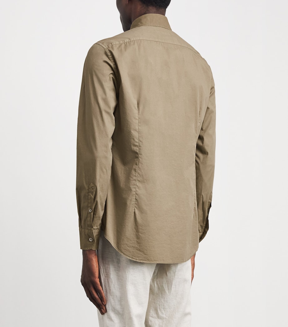 Corneliani Mens Cotton-Blend Shirt Brown Image 5