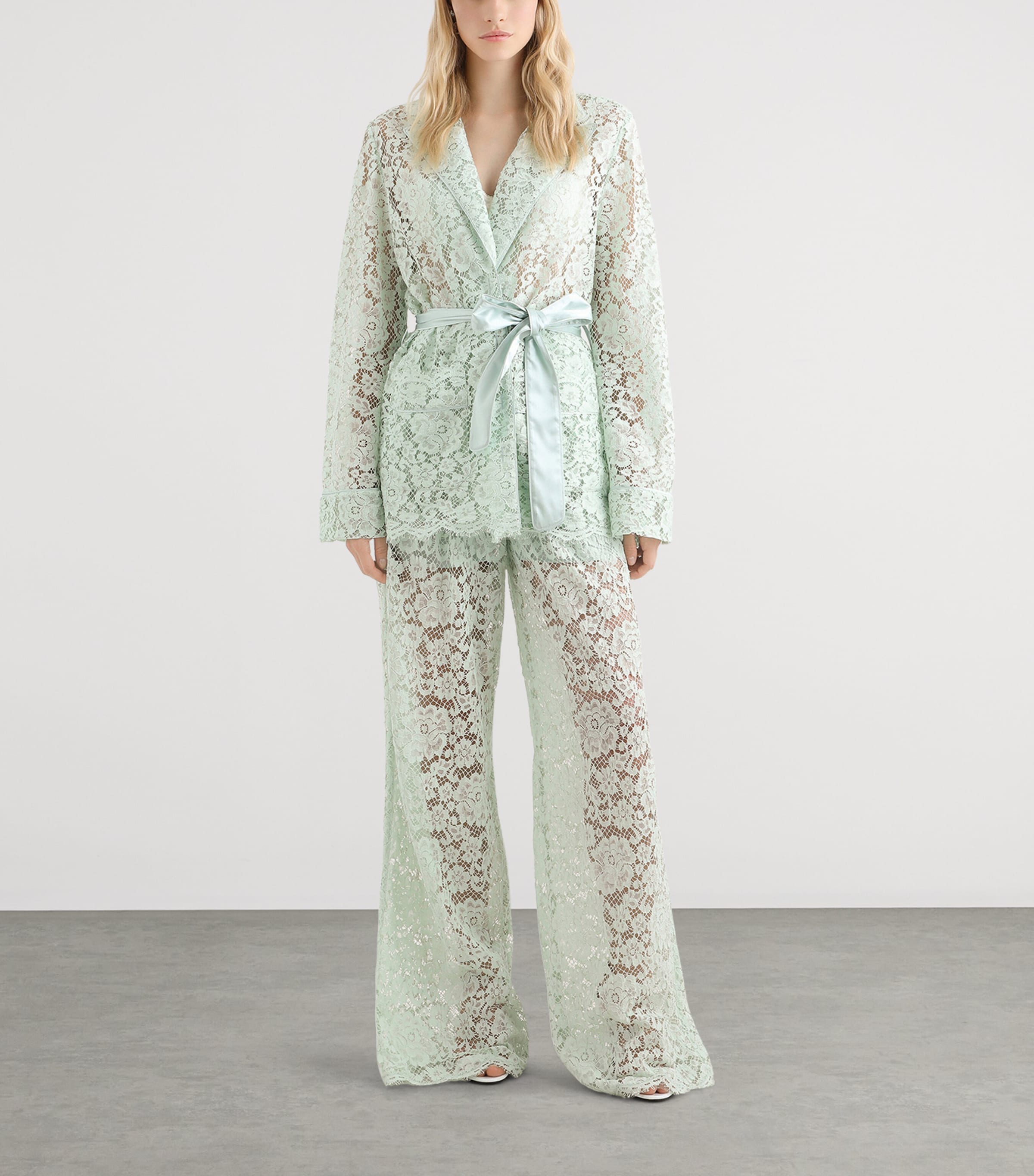 Dolce&Gabbana Womens Lace Tie Blazer Verd Image 2