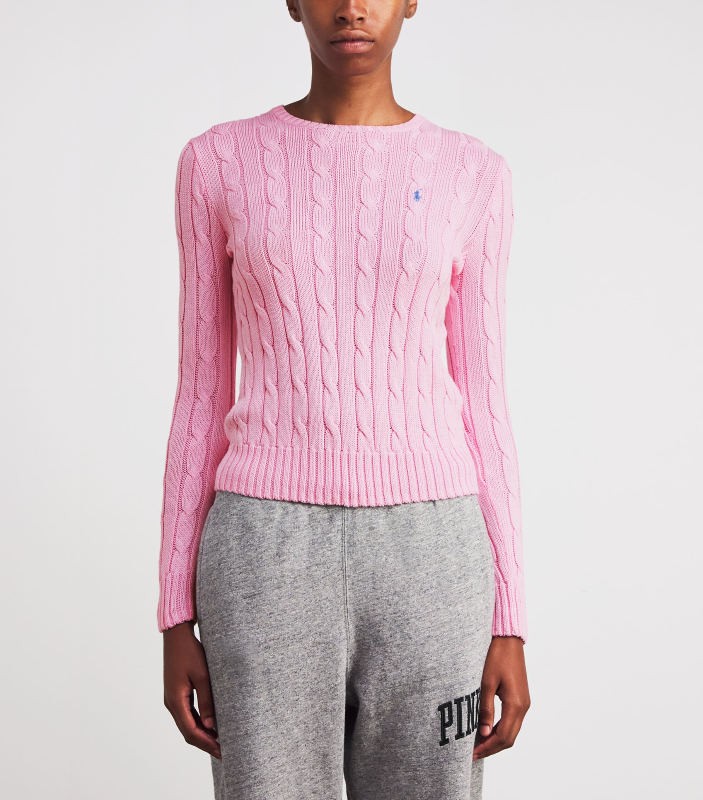 Julianna Cable Knit Sweater CARMEL PINK Image 3