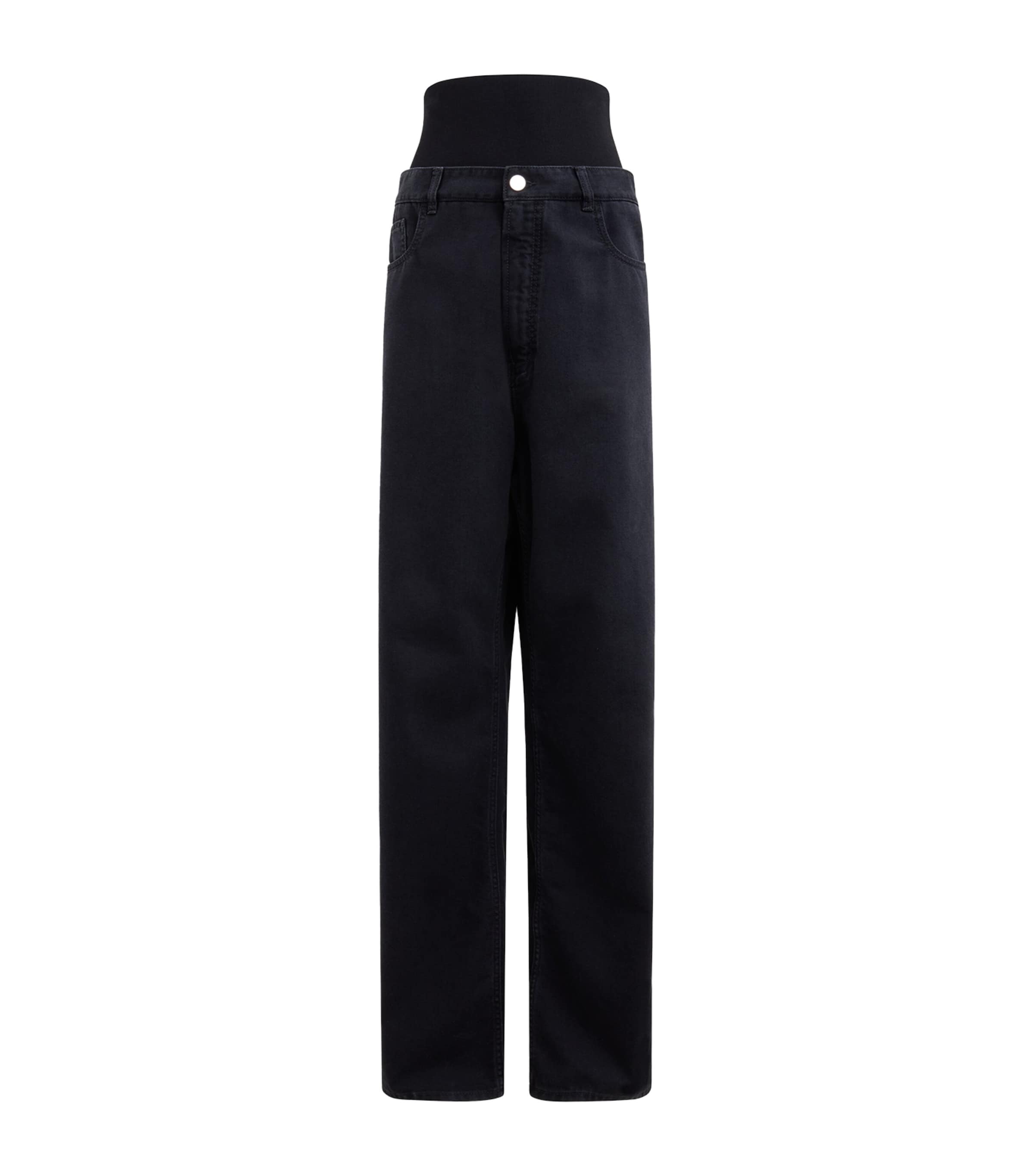 ALAÏA KNITTED-BAND STRAIGHT JEANS