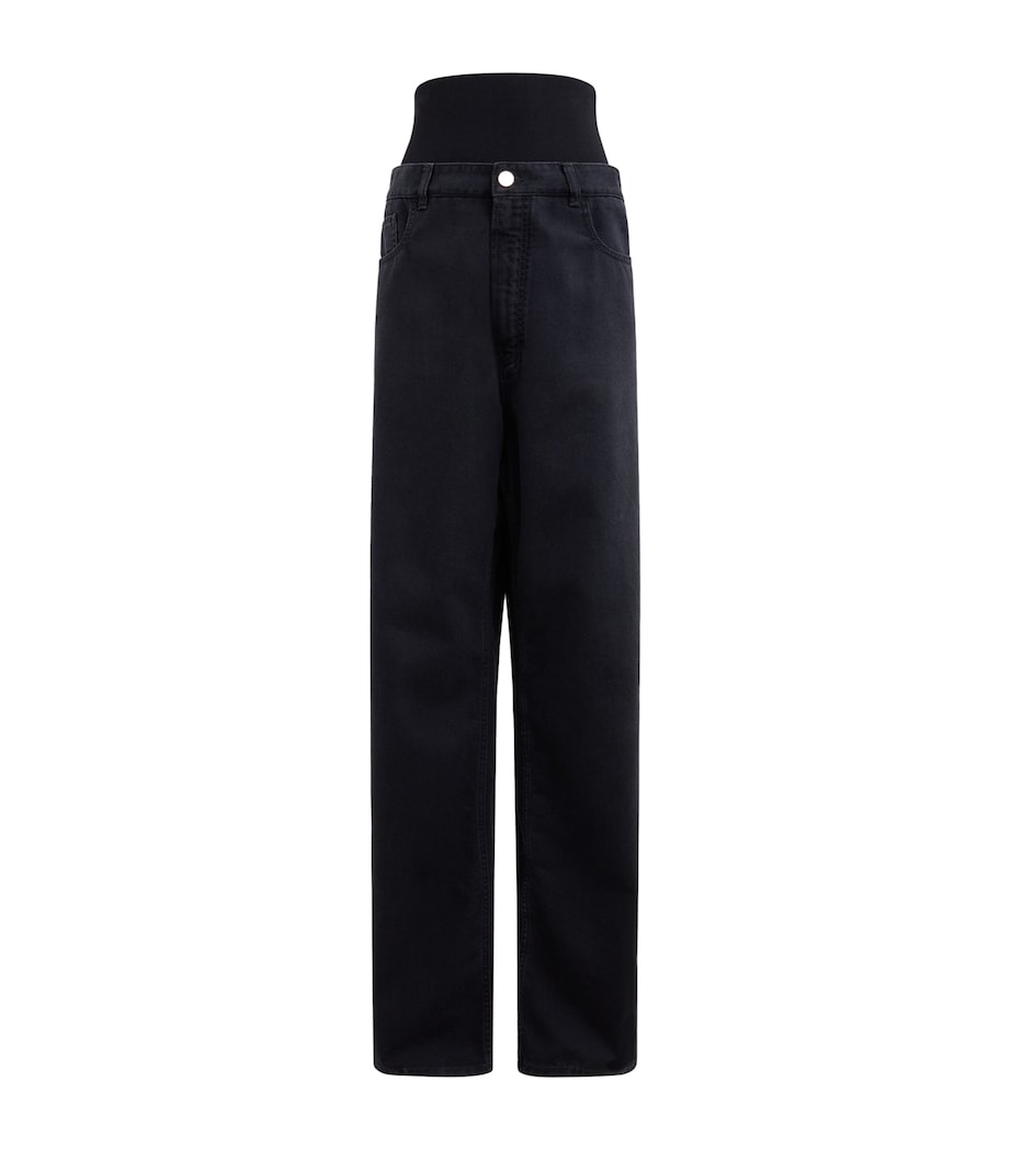 Knitted-Band Straight Jeans NOIR ALAIA Image 1