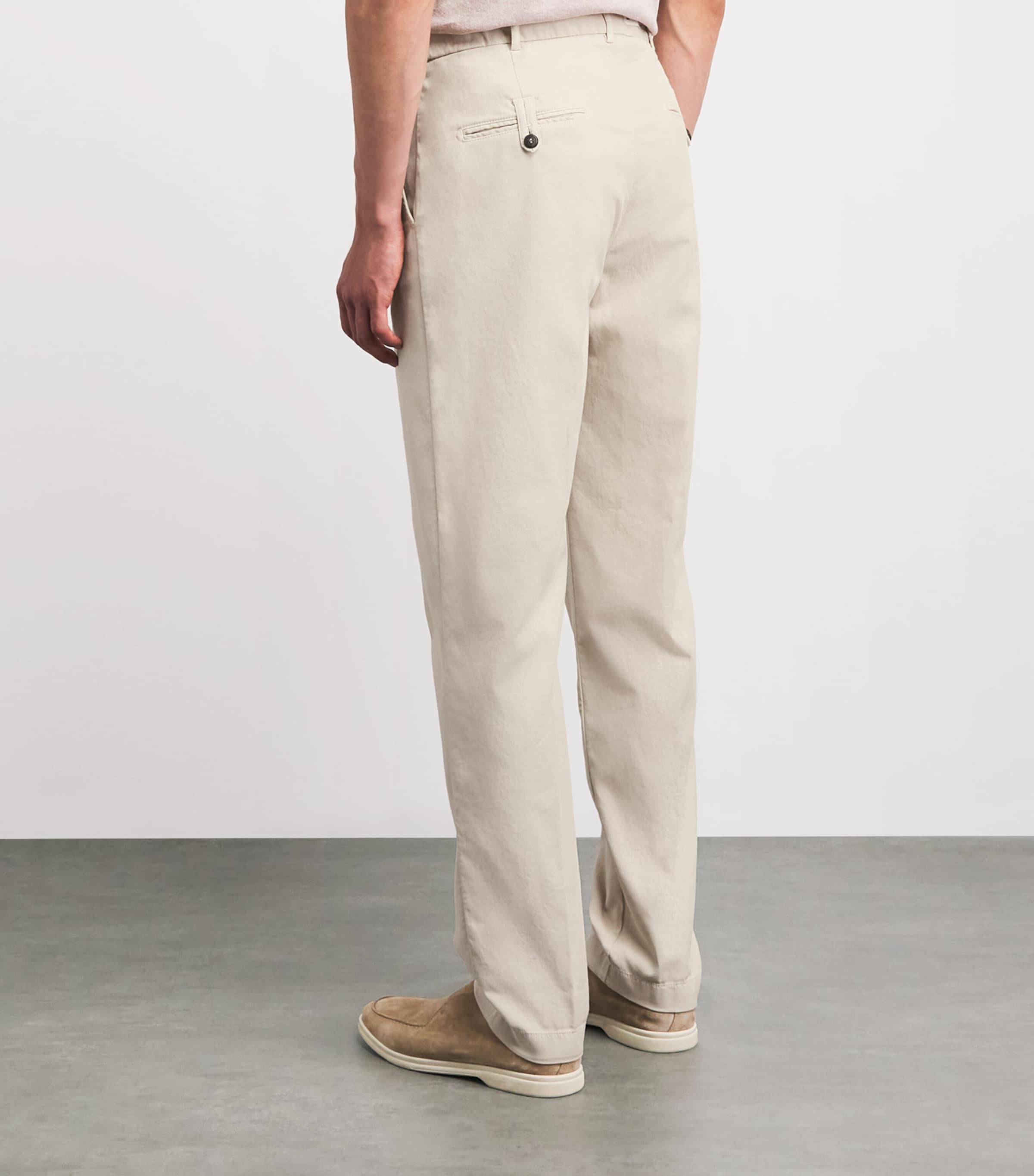 Eleventy Mens Stretch-Cotton Chinos Sabbia Image 5