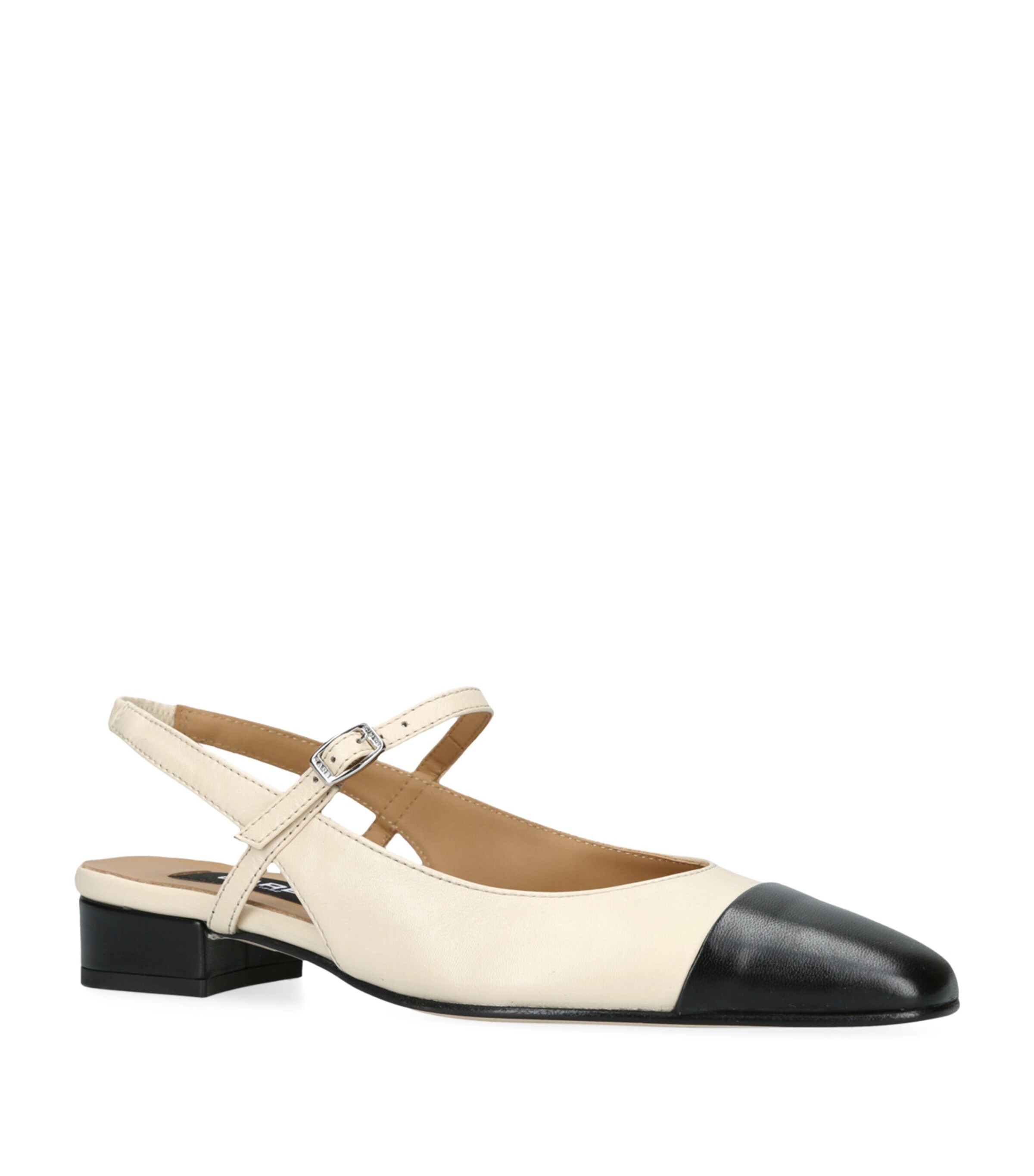 Carel Paris Leather Oceano Slingback Flats 20 Beige Comb Image 4