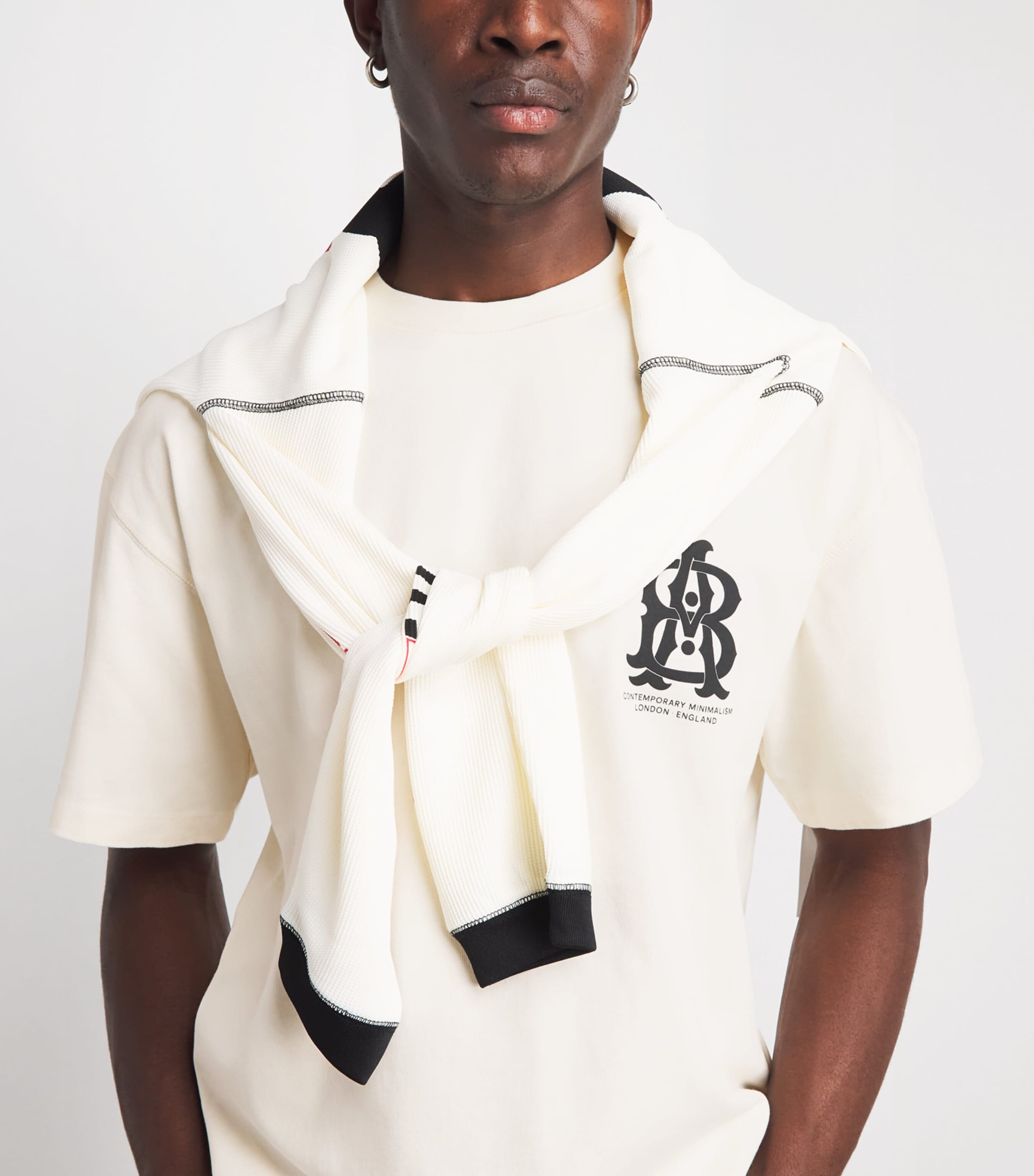 about:blank Mens Oversized Monogram T-Shirt Oat Image 3