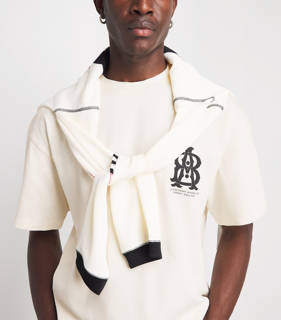 about:blank Mens Oversized Monogram T-Shirt Oat Image 3