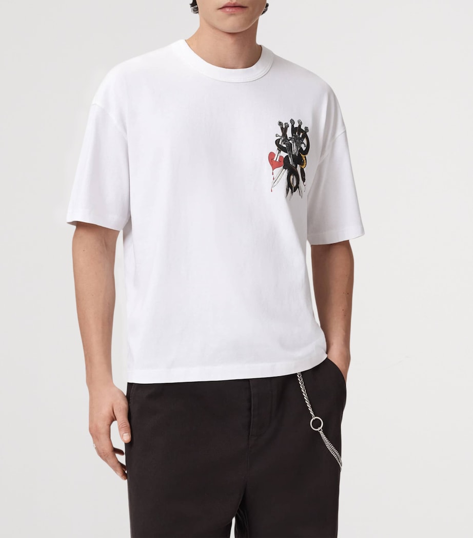 AllSaints Mens Organic Cotton Serrate T-Shirt Optic White Image 3