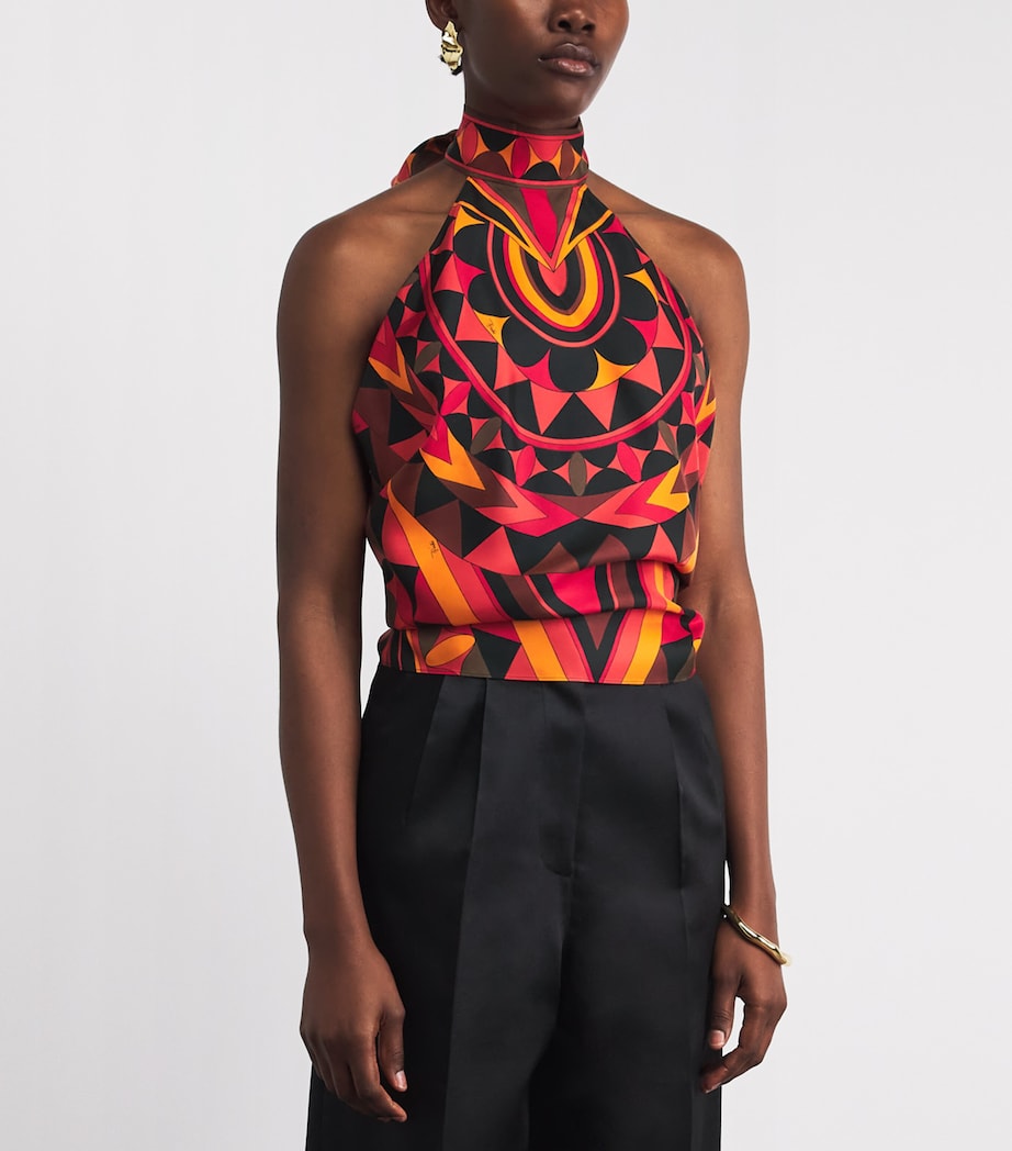PUCCI Womens Silk Marmo Scarf Top Image 3