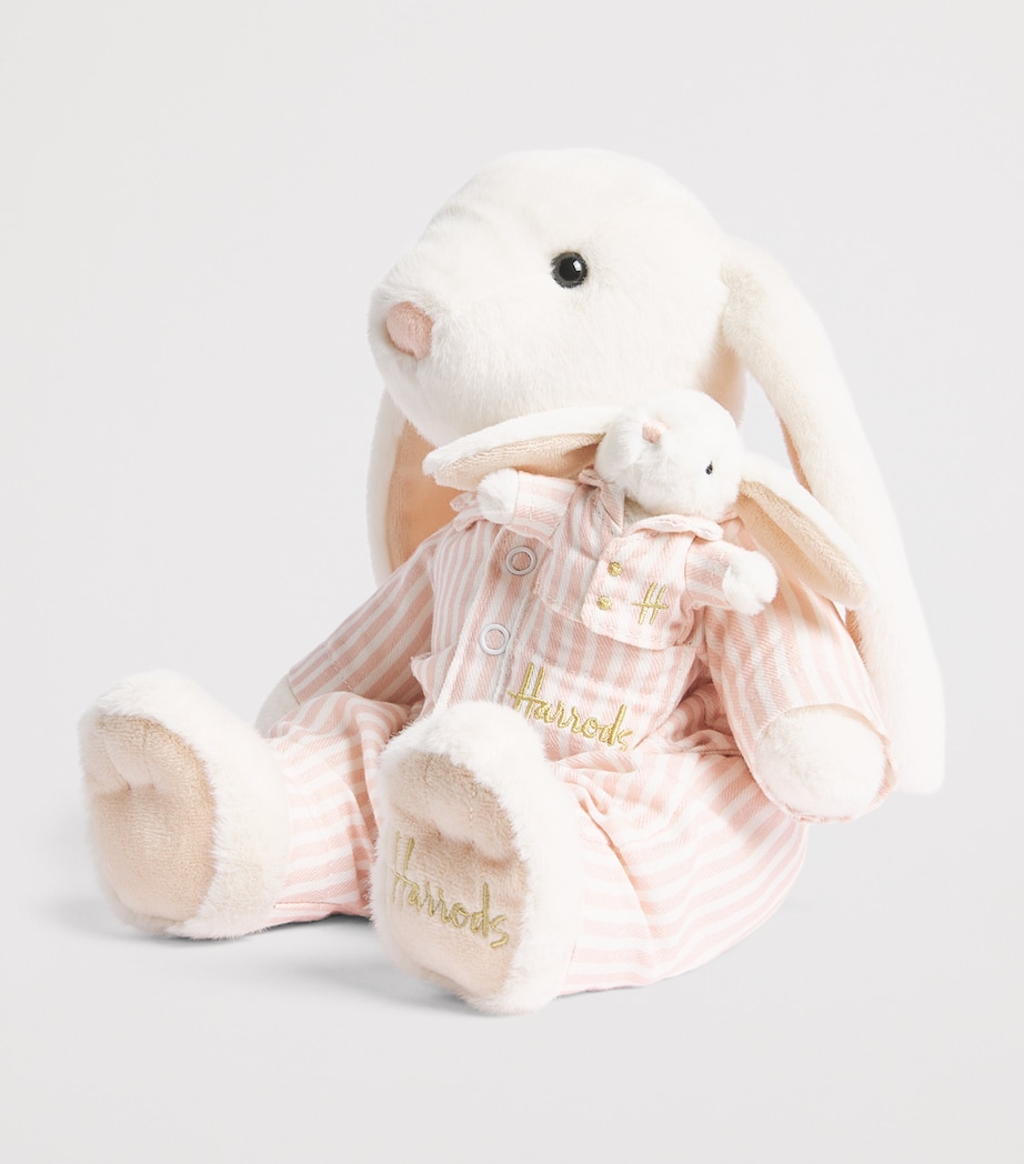 Harrods Stripe Pyjamas Bunny (22cm) Pink Image 2