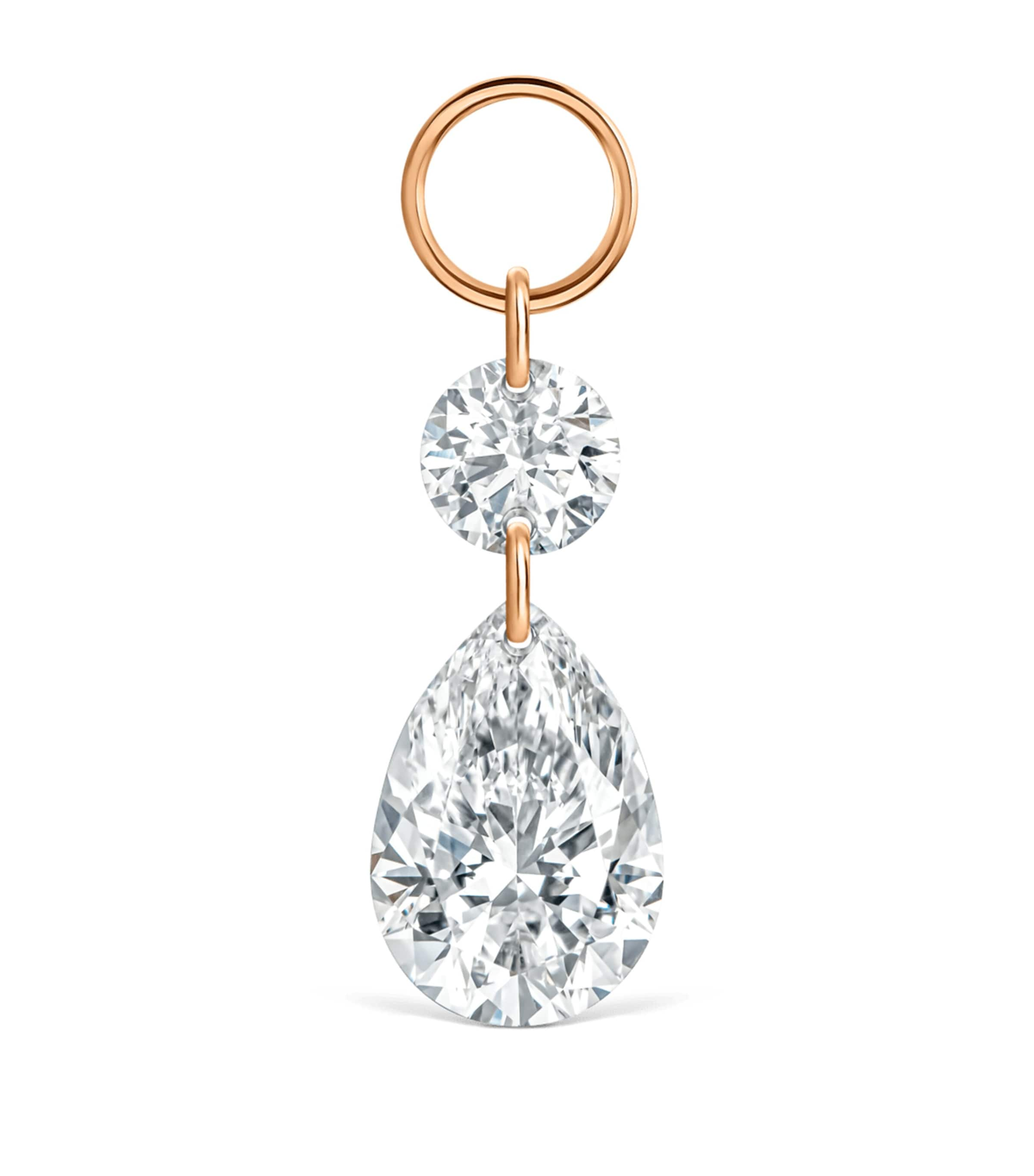 Maria Tash Grand Floating Double Diamond Single Earring In Rose Gold