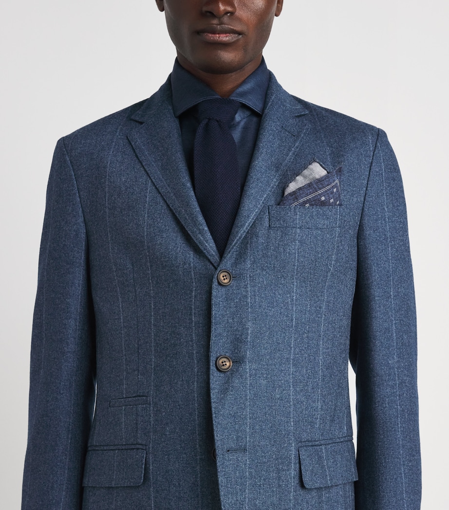 Eleventy Mens Wool-Cotton-Cashmere 2-Piece Suit Royal Image 3