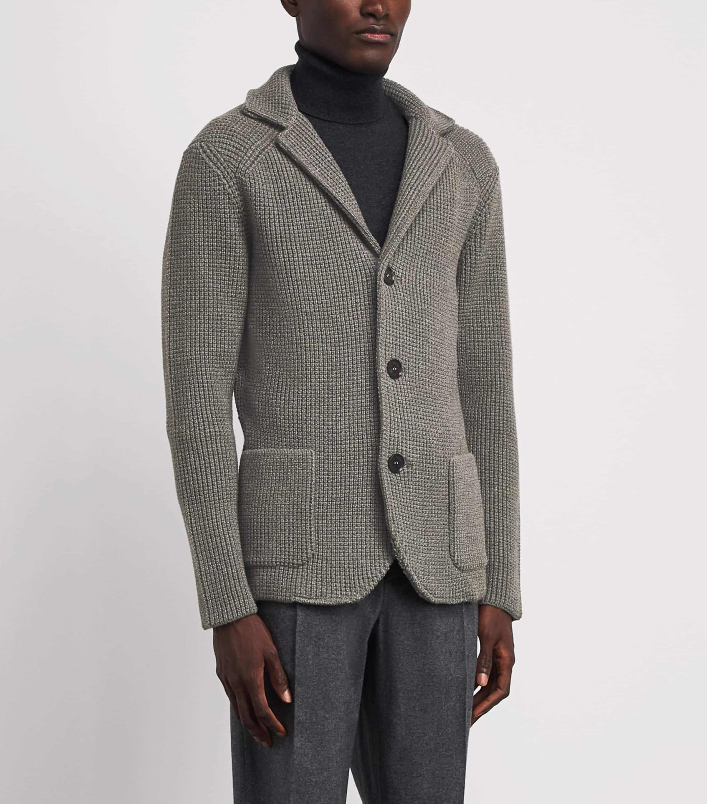 Maurizio Baldassari Mens Virgin Wool Brenta Shacket Lunar Rock Grey Image 4