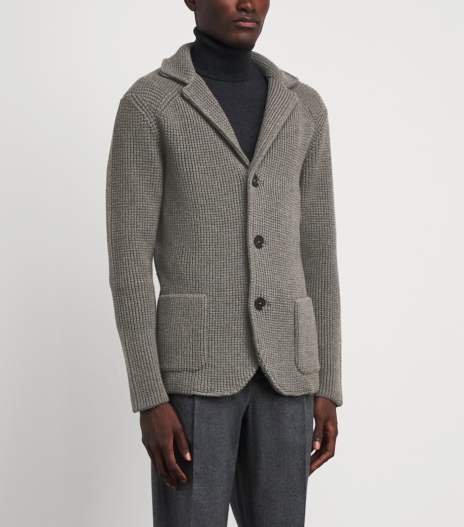 Maurizio Baldassari Mens Virgin Wool Brenta Shacket Lunar Rock Grey Image 4