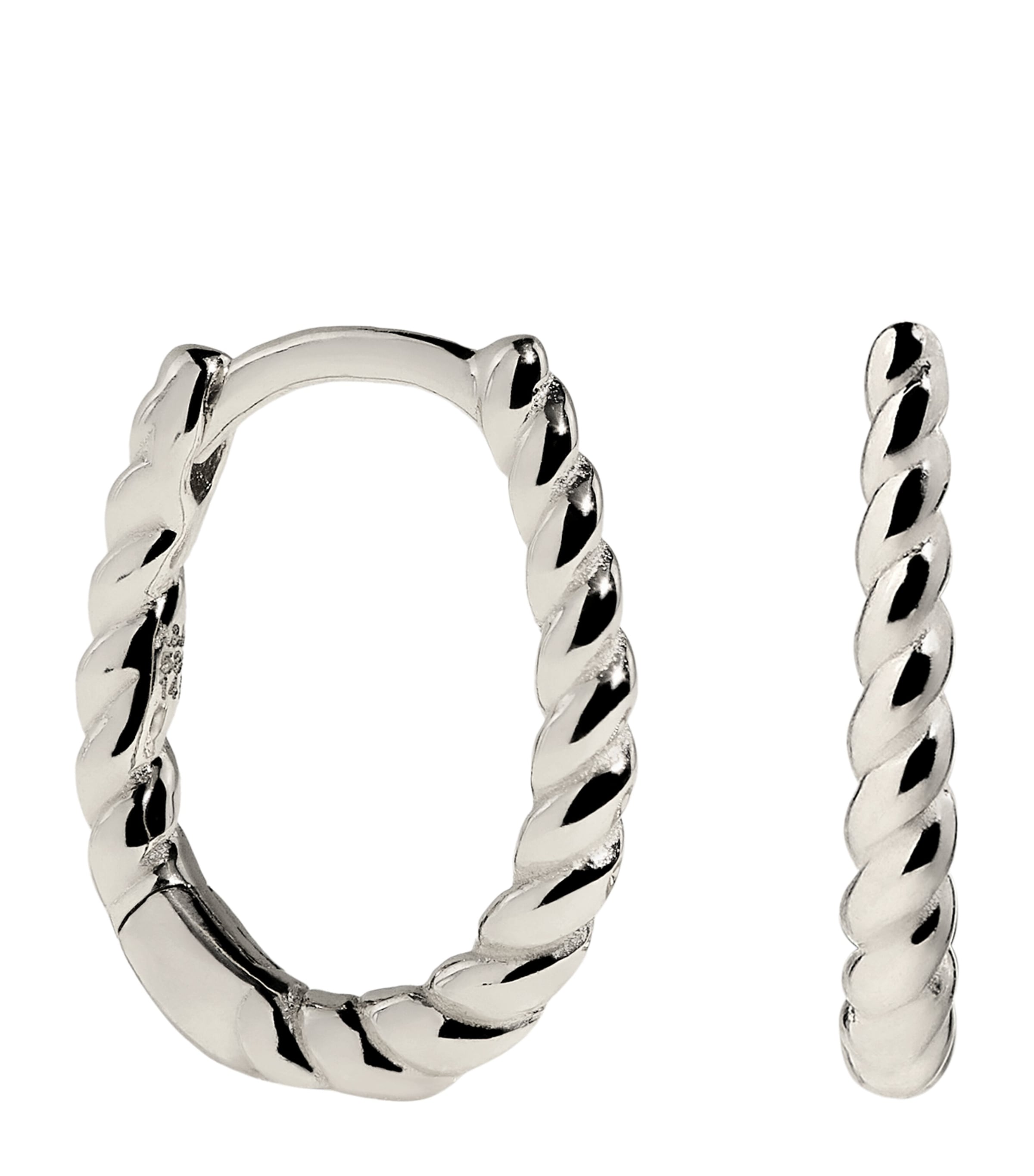 Astrid & Miyu White Gold Rope Huggies White Gold Image 1