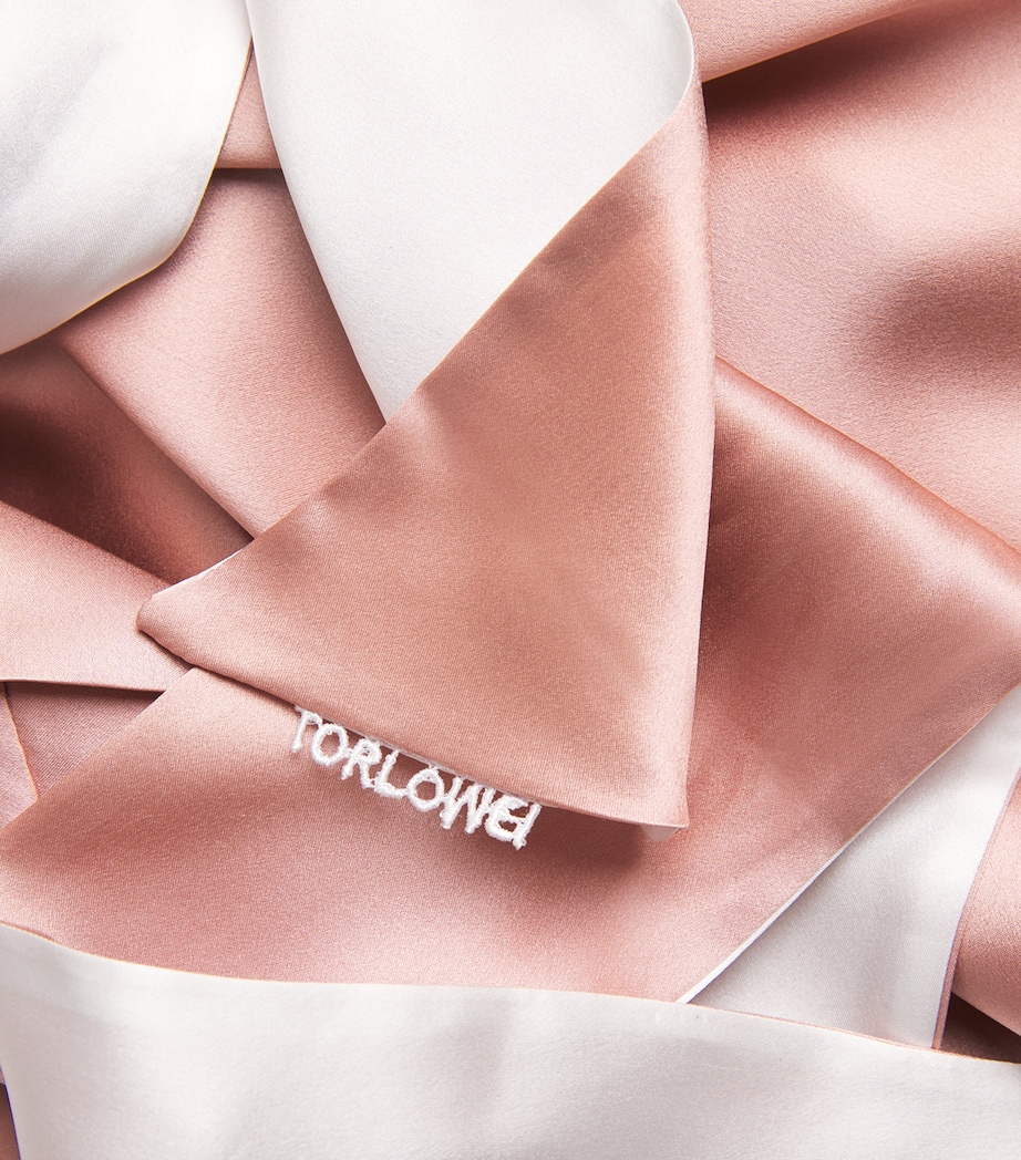 TORLOWEI Womens Silk Lace-Trim Robe Old Rose/white Image 5