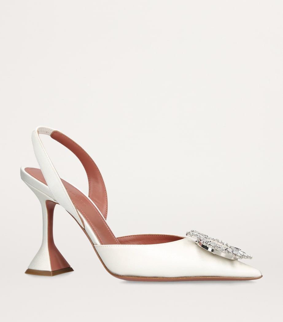Satin Begum Slingback Pumps 95 WHITE Image 3