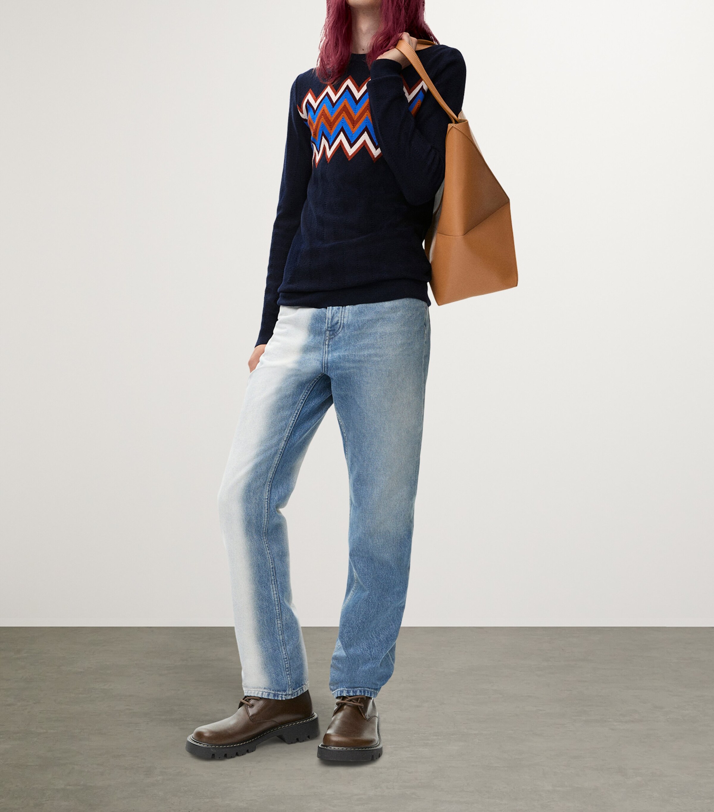 Wool-Blend Zigzag Sweater NAVY BLUE/MULTICOLOR Image 2