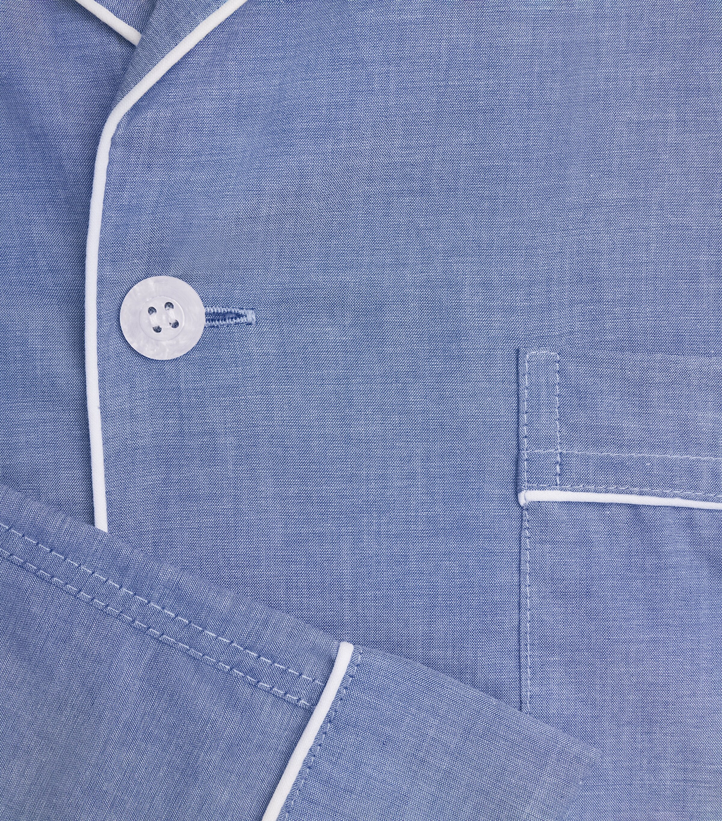 Derek Rose Mens Amalfi Classic Fit Pyjama Set Denim Blue Image 5