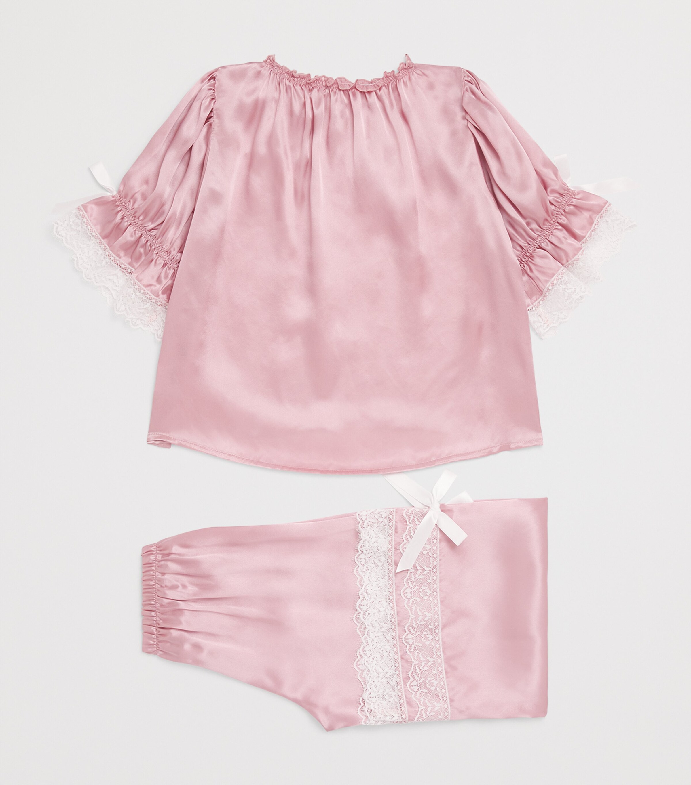 Amiki Silk Jana Pyjama Set (2-14 Years) Dusty Pink Image 2