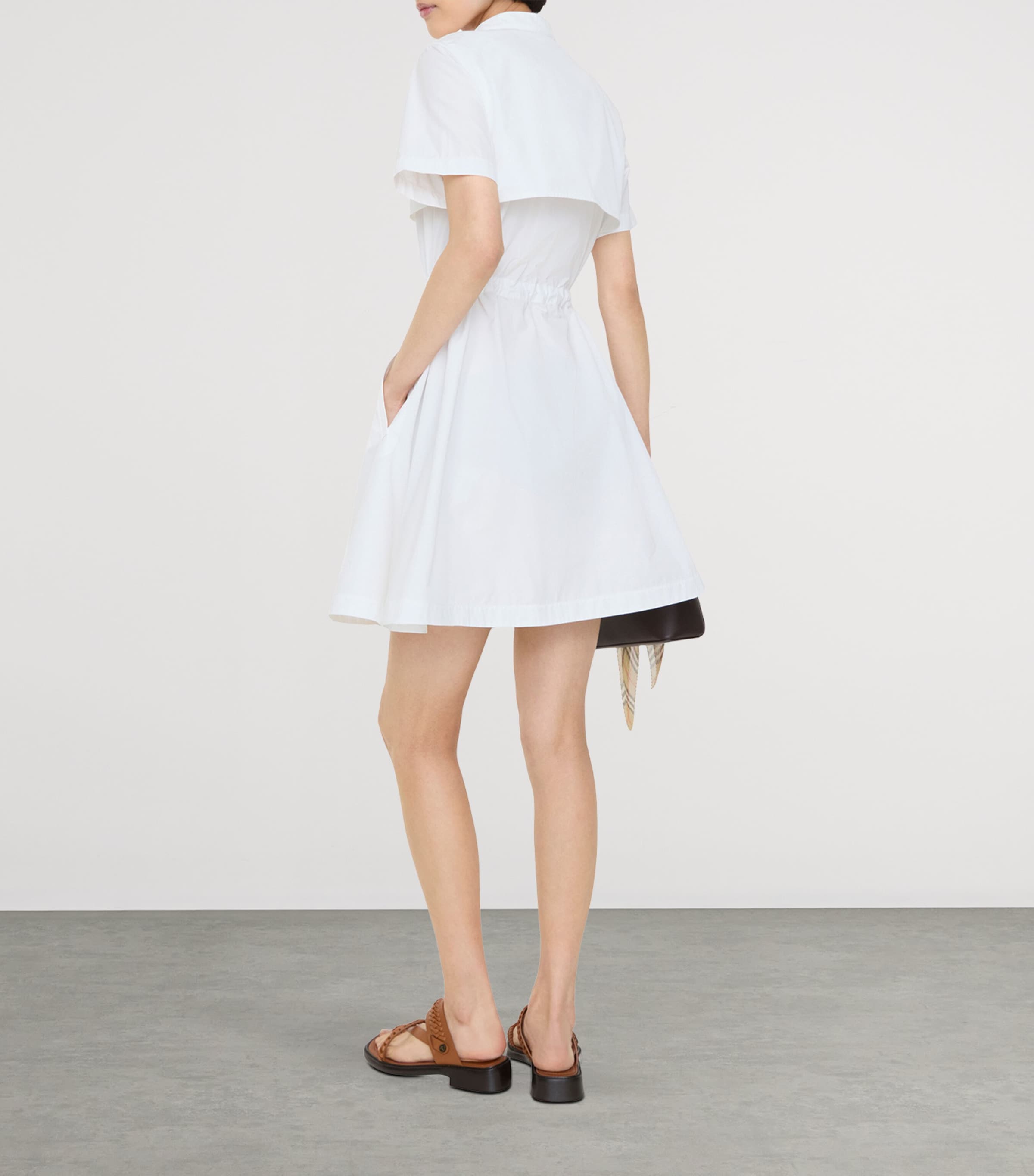 Burberry Womens Cotton Poplin Mini Shirt Dress Optic White Image 3