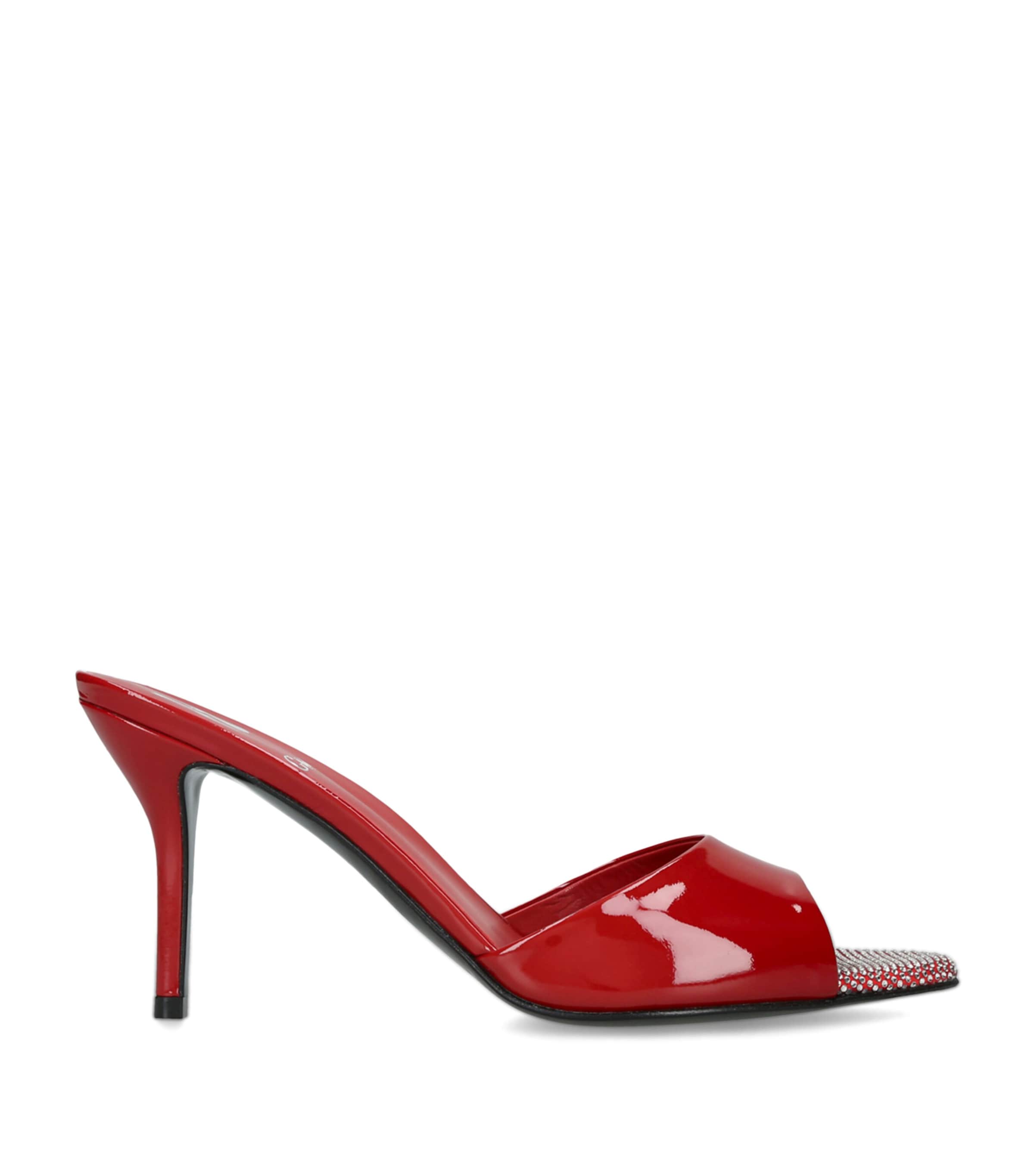 Gina Leather Marmont Heeled Mules 85 In Red