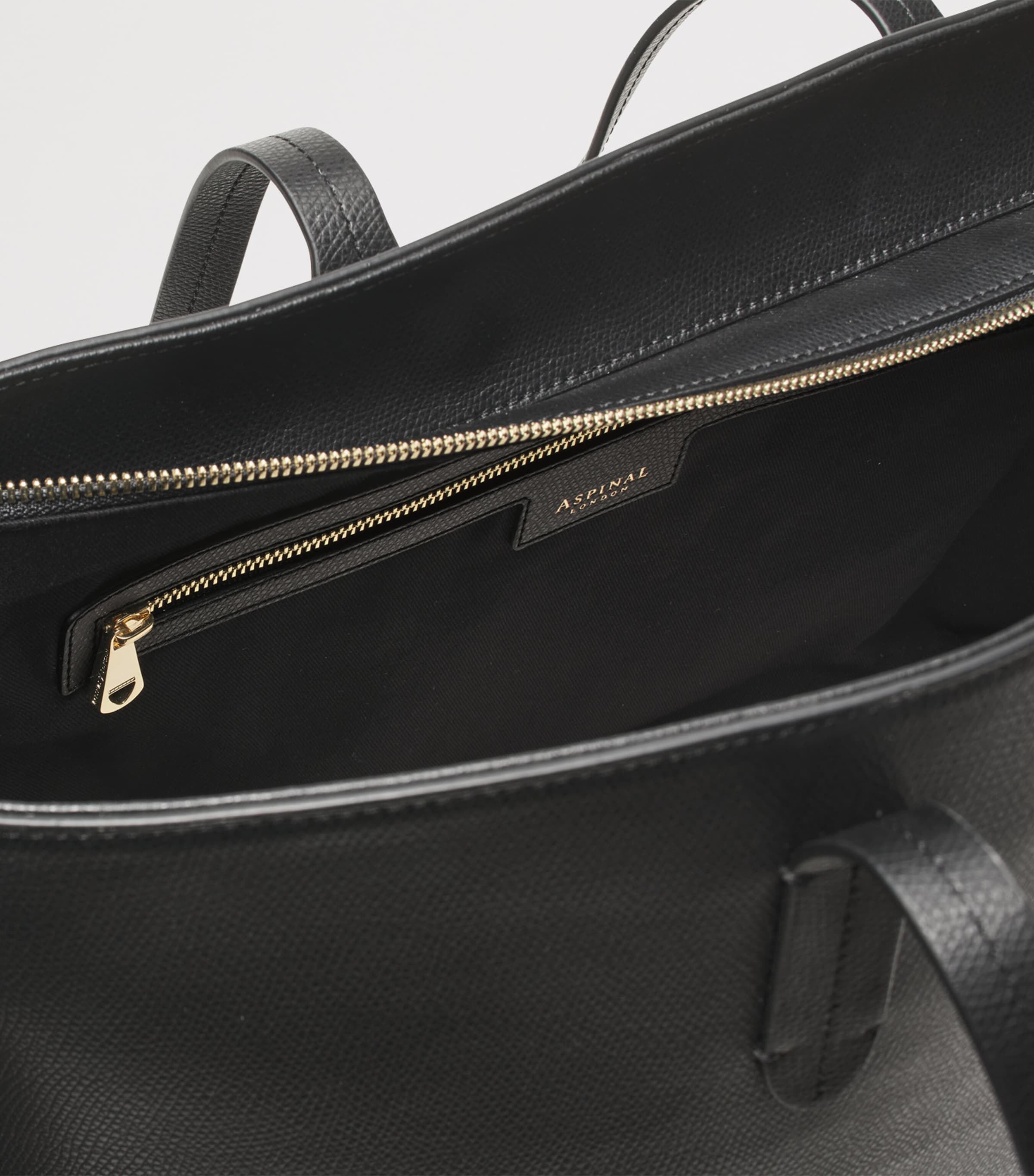 Aspinal Of London Leather East West Tote Bag Black Image 7