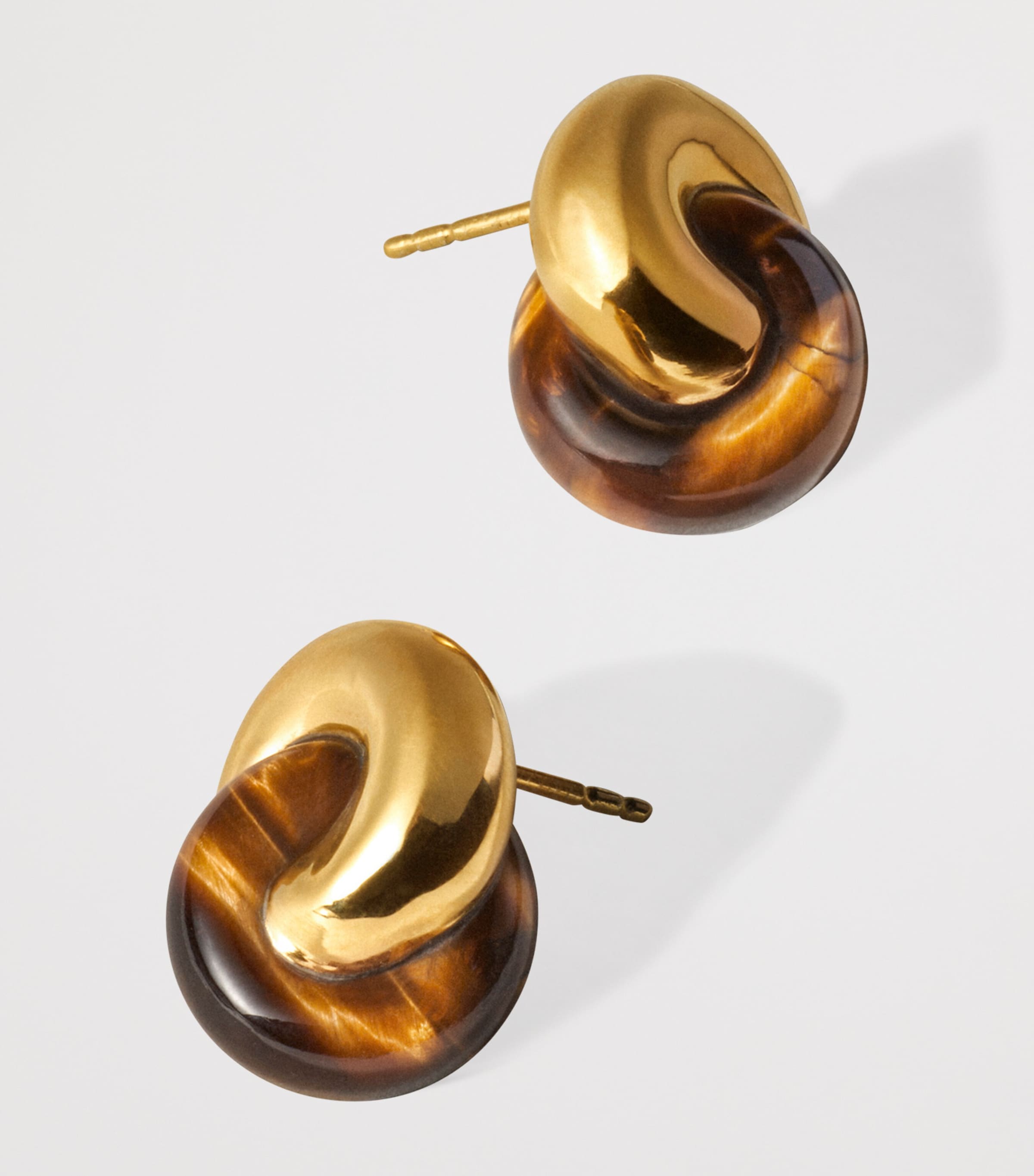 Monica Vinader x Kate Young Gold Vermeil and Tiger’s Eye Earrings Gold Vermeil Image 3
