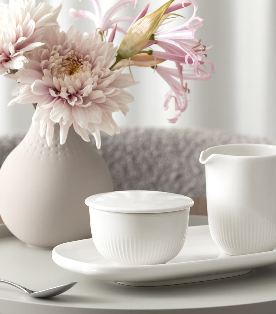 Porcelain Afina Sugar Bowl with Lid WHITE Image 6