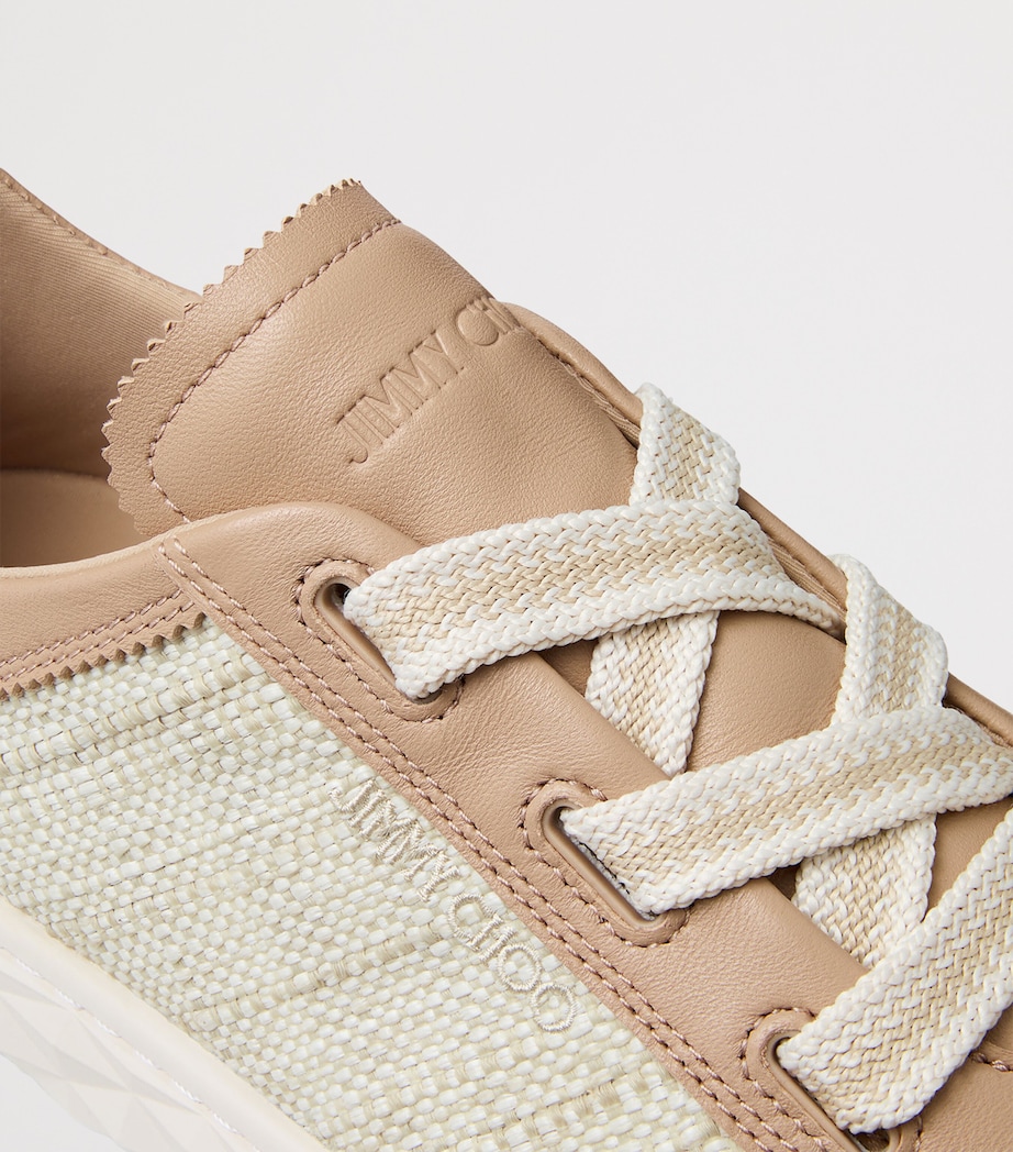 Jimmy Choo Diamond Light Flex Leather Woven Sneakers V Chai/natural Image 7