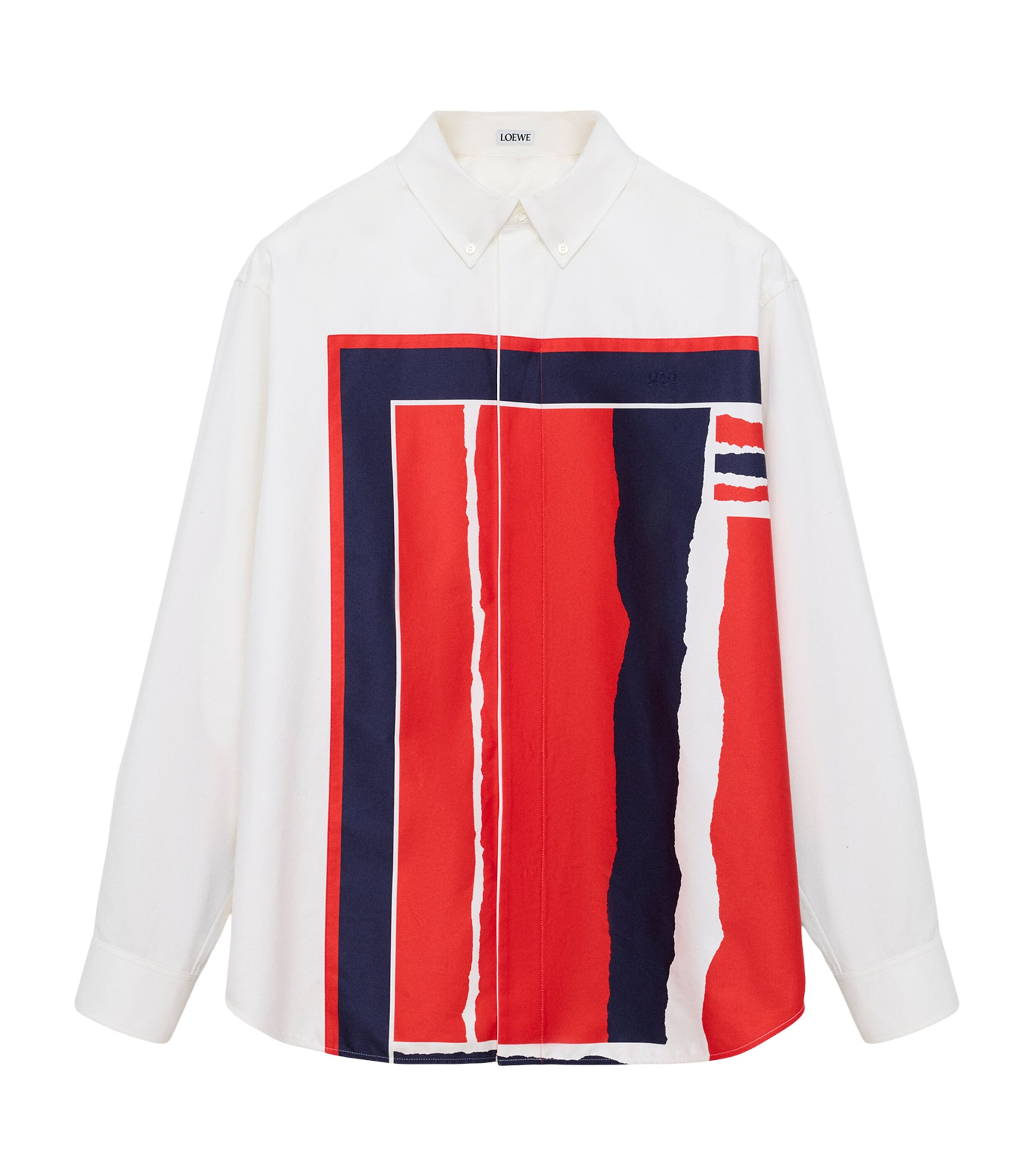 LOEWE Mens Geometric Print Shirt Red/multicolour Image 1
