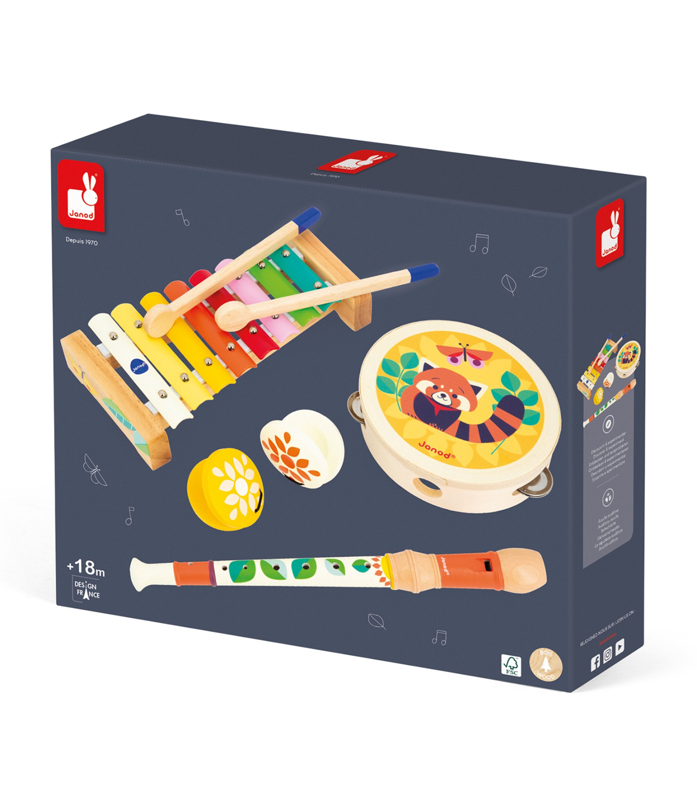 Wooden Four-Piece Musical Set MULTI Image 7