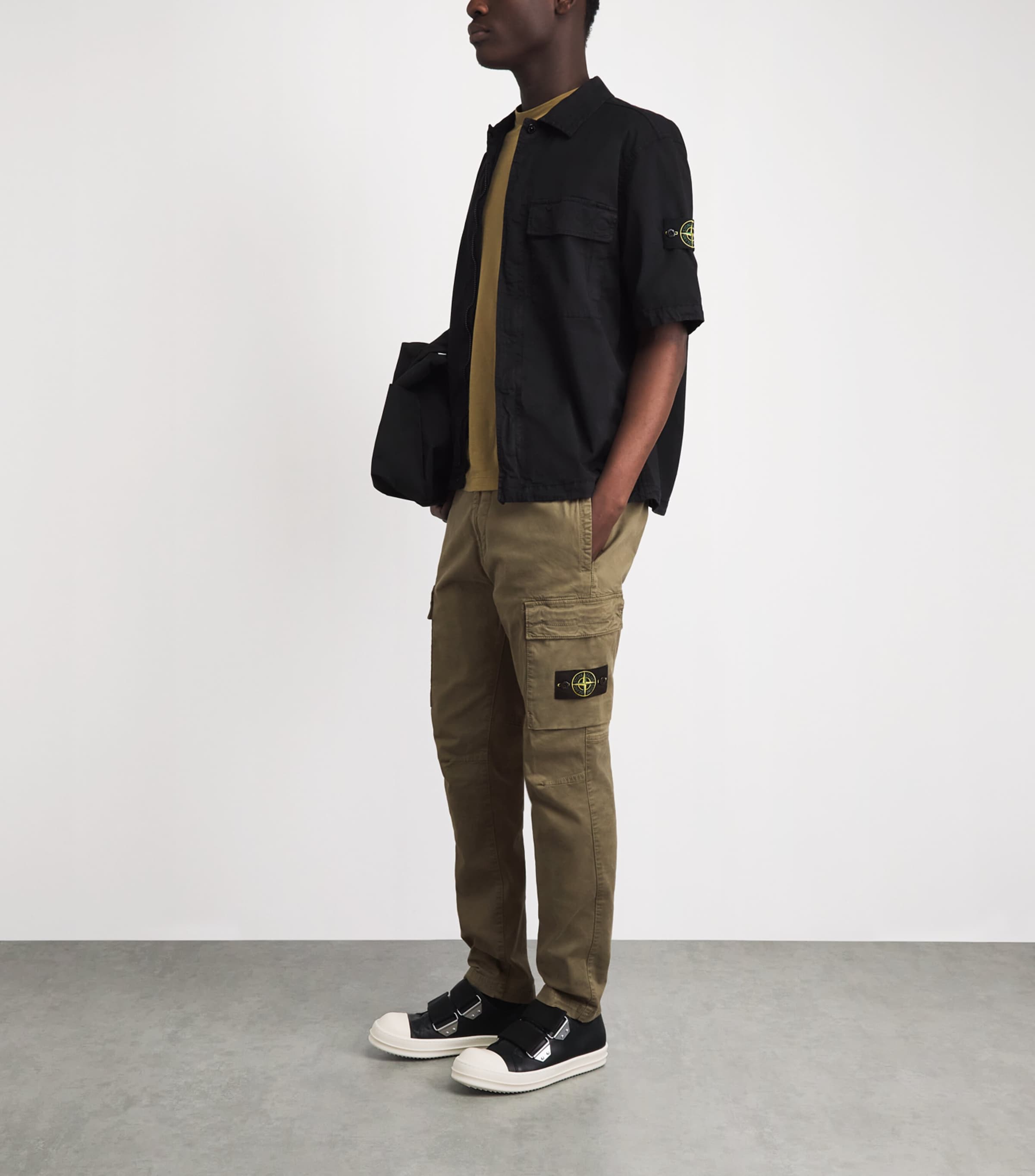 Stone Island Mens Stretch Organic Cotton Cargo Trousers Image 2