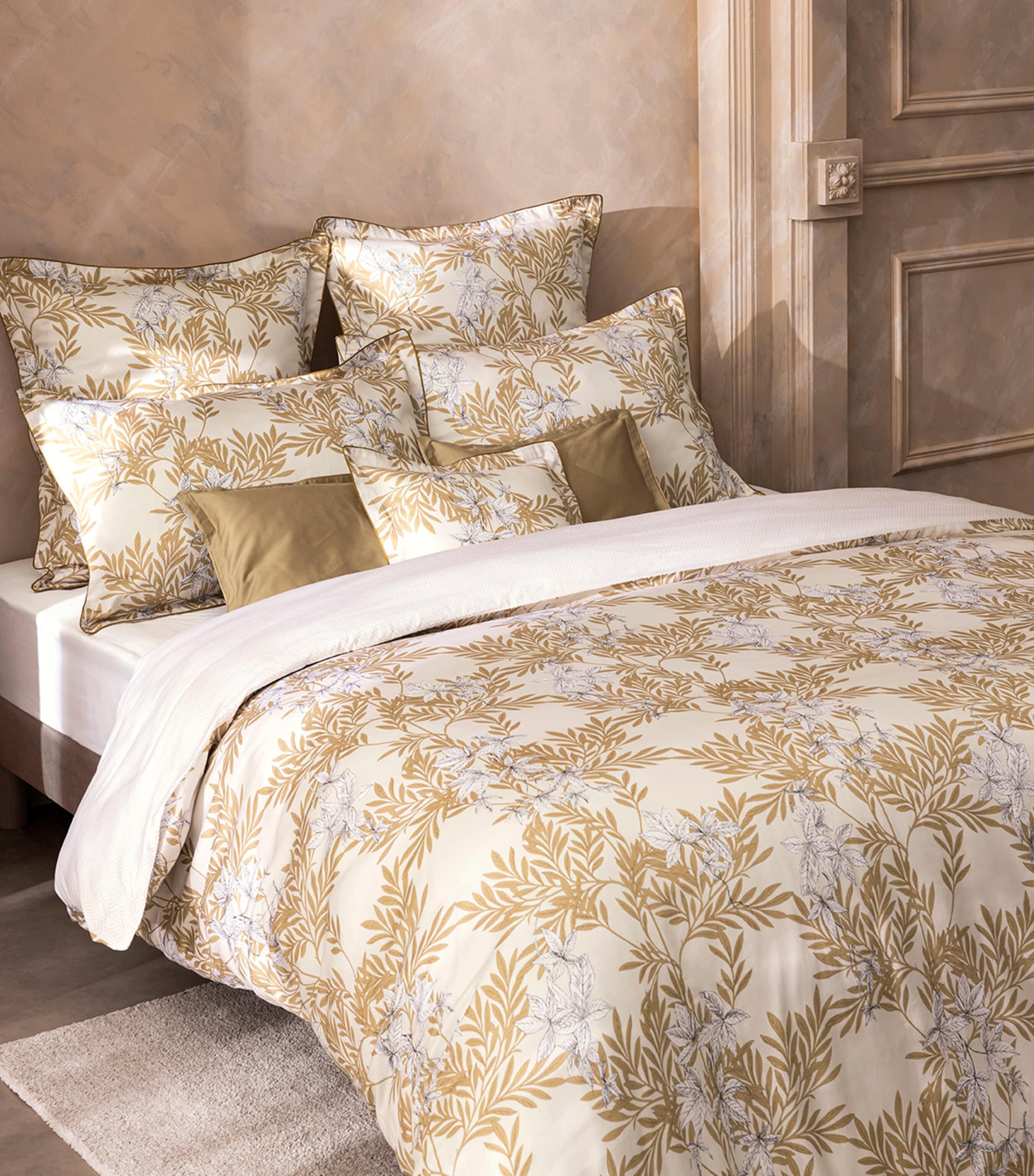 Alexandre Turpault Organic Cotton Promenade King Duvet Cover (220cm x 230cm) Medium Beige Image 2