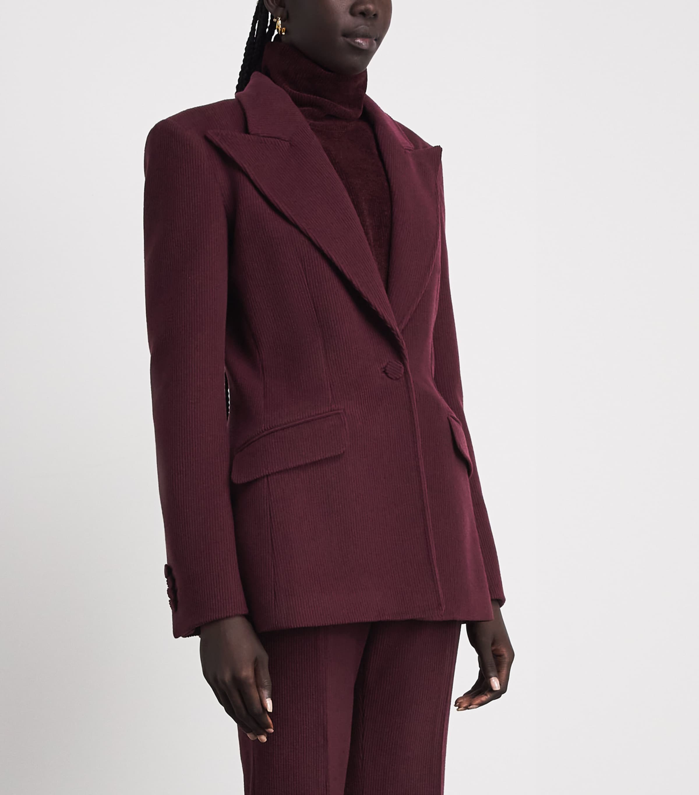 Gabriela Hearst Womens Cashmere-Wool Leiva Blazer Plu Plum Image 4
