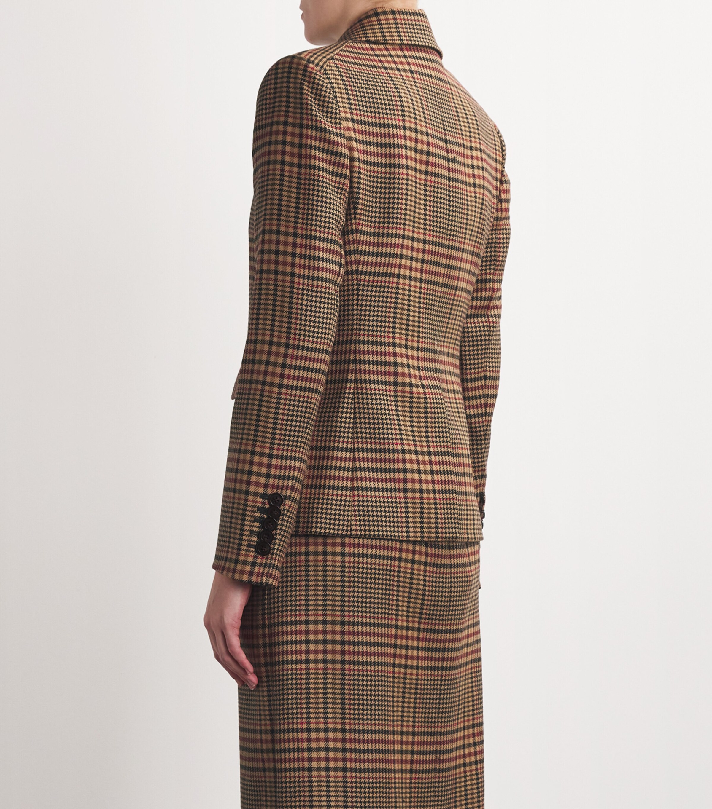 Veronica Beard Womens Plaid Dickey Aire Blazer Camel/black Image 4