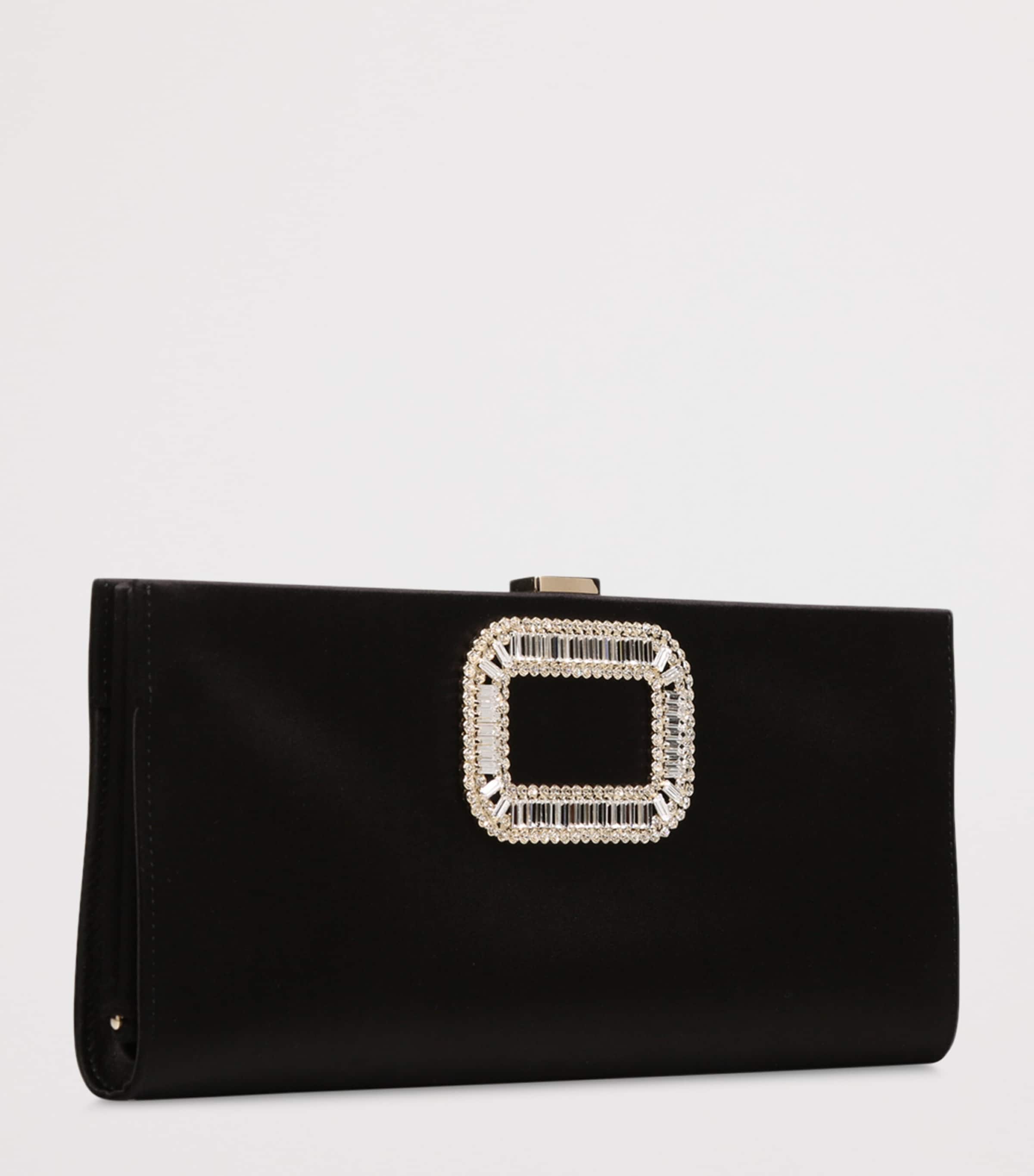Satin Pilgrim Clutch Bag BLACK Image 4