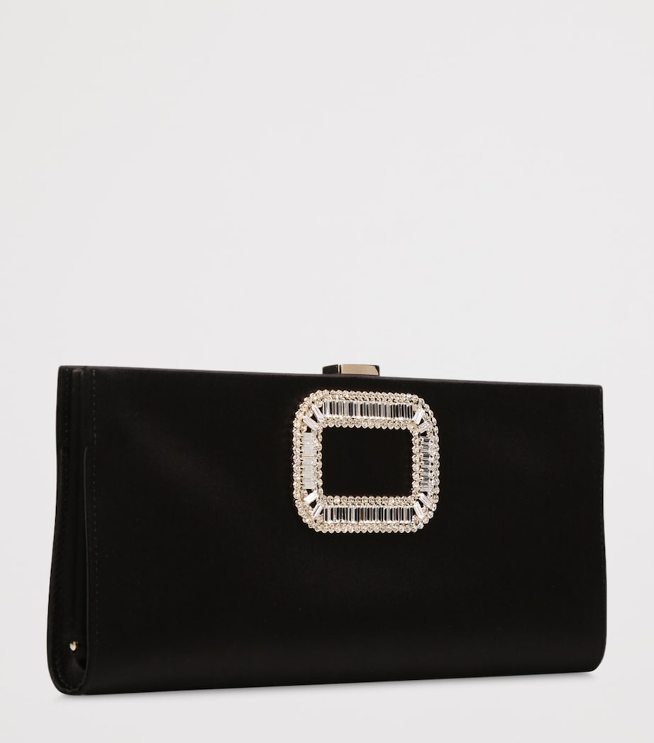 Satin Pilgrim Clutch Bag BLACK Image 4