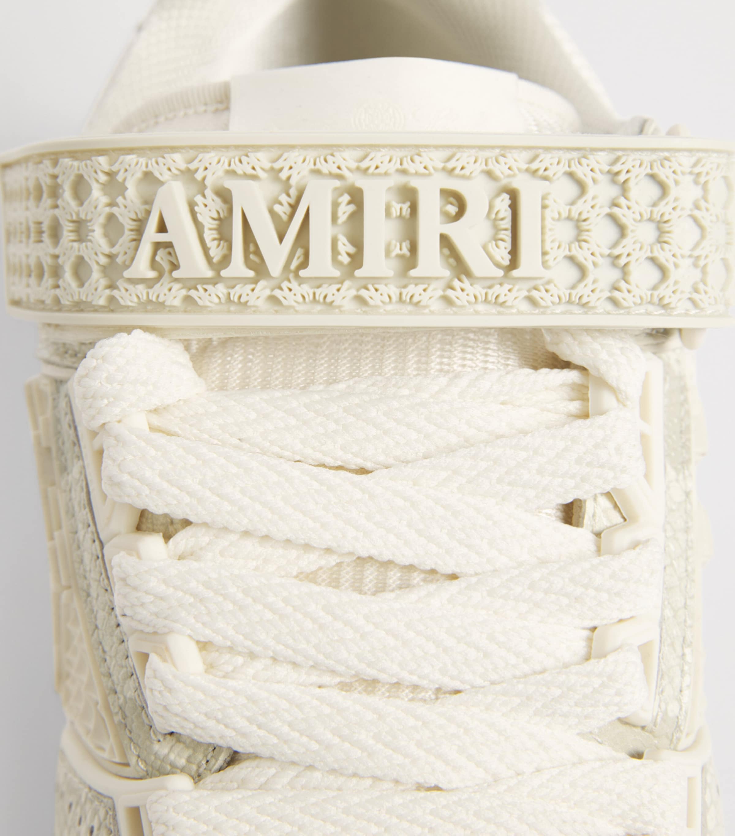 AMIRI Leather Snakeskin-Effect Skyline MA Sneakers Cream Image 6