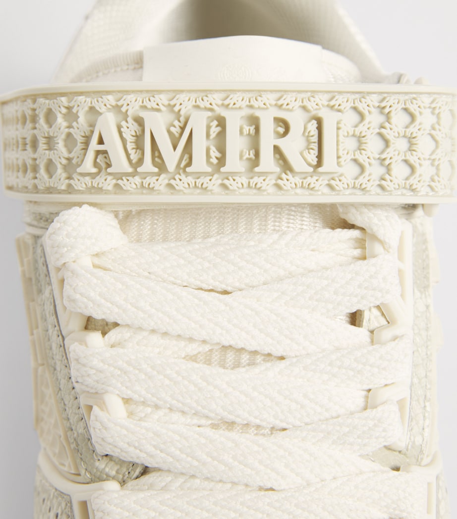 AMIRI Leather Snakeskin-Effect Skyline MA Sneakers Cream Image 6