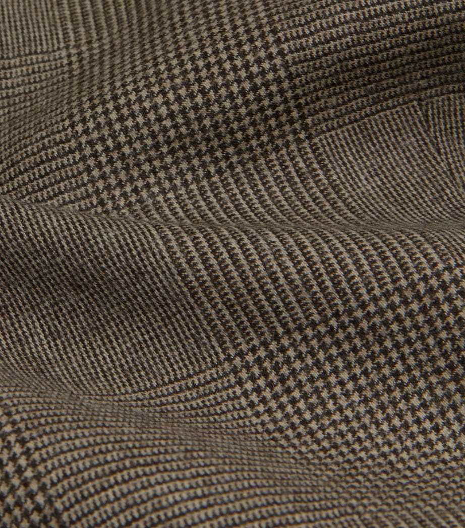 Wool Glen Check Double-Breasted Waistcoat 293SOFT BROWN Image 6