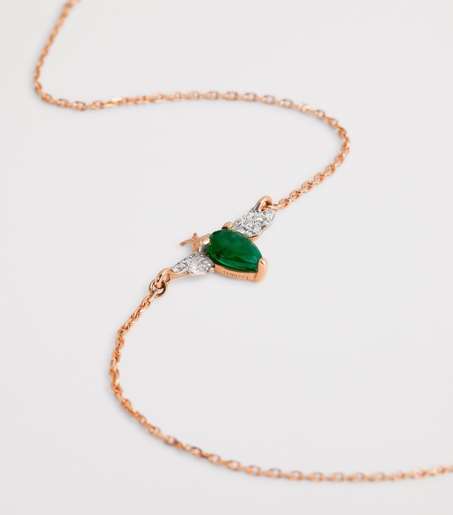 Rose Gold and Emerald Bracelet GREEN Image 4