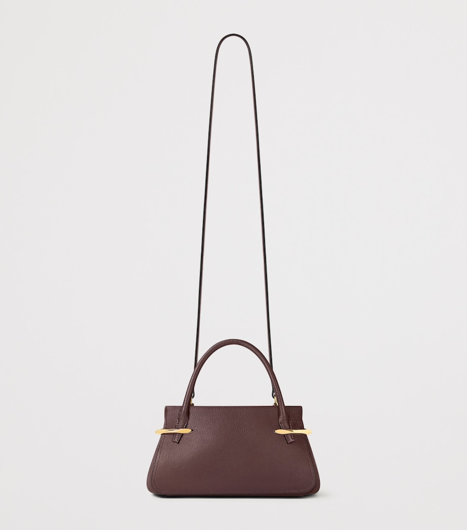 Mini Leather Pinch Top-Handle Bag EBONY BROWN Image 4