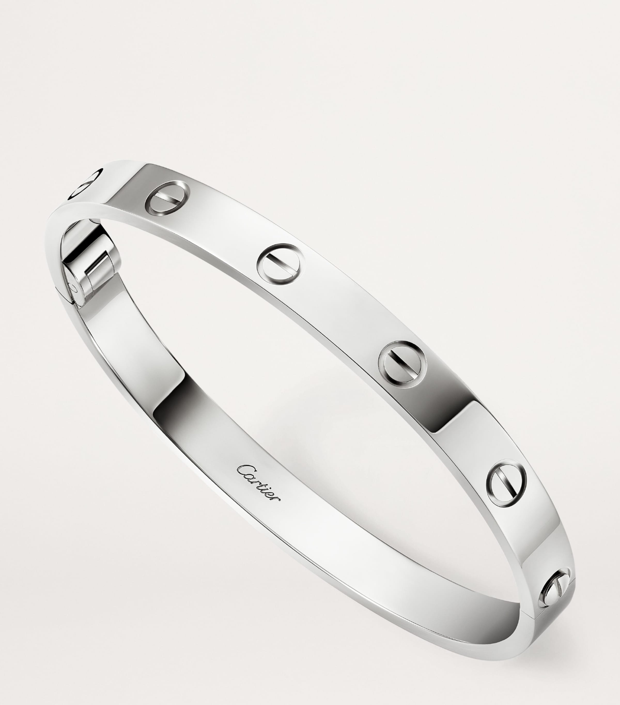 LOVE Classic White Gold Bracelet - Single-Screw Closure WHITE GOLD Image 5
