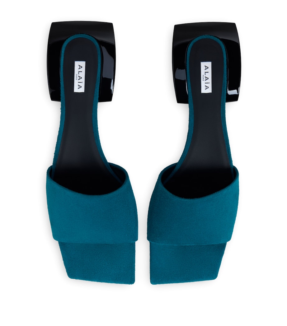 Alaïa Suede Ellipse Mules 30 China Blue Image 2