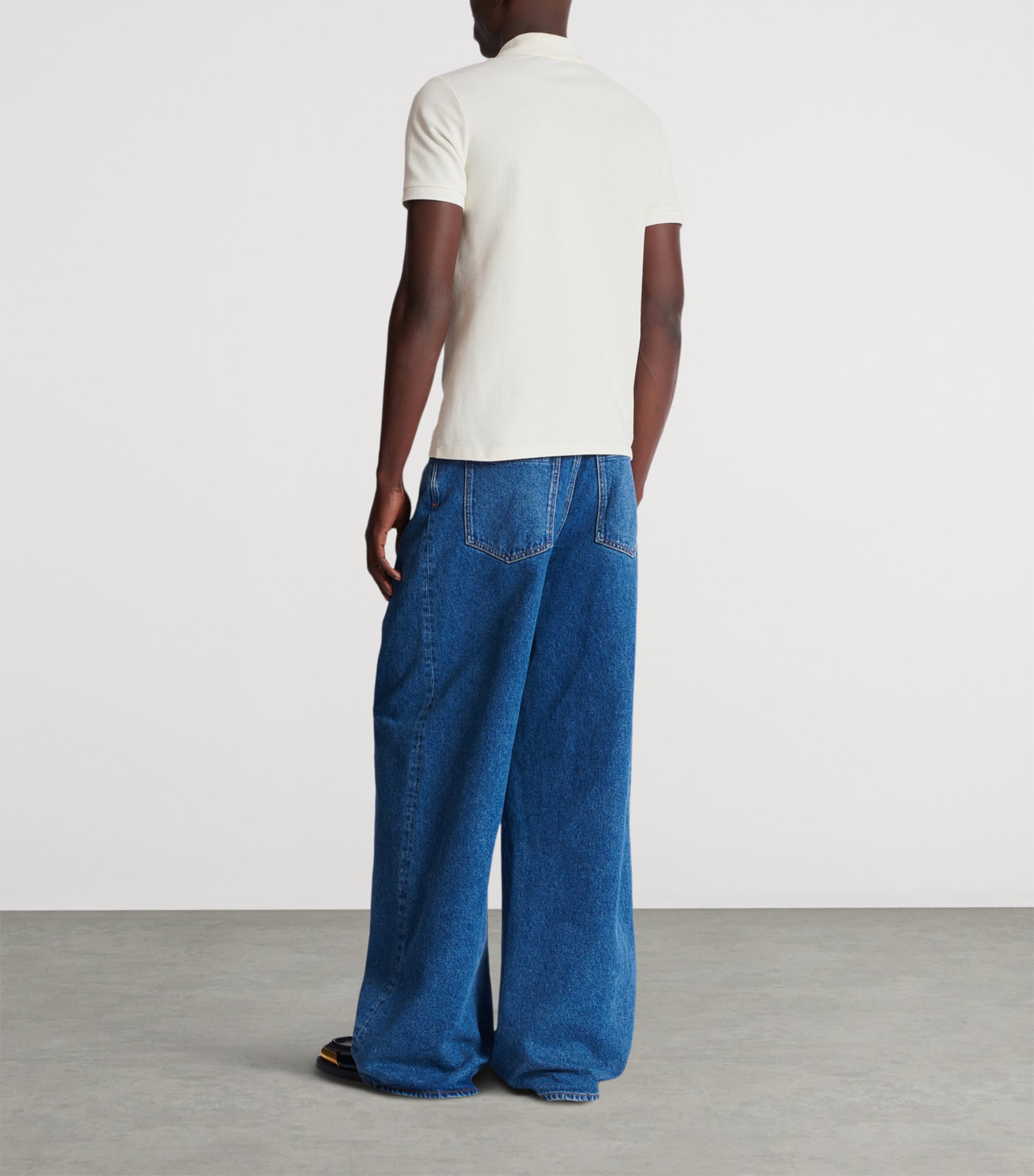 Cotton Monogram Polo Shirt GAB BLANC/NOIR Image 6