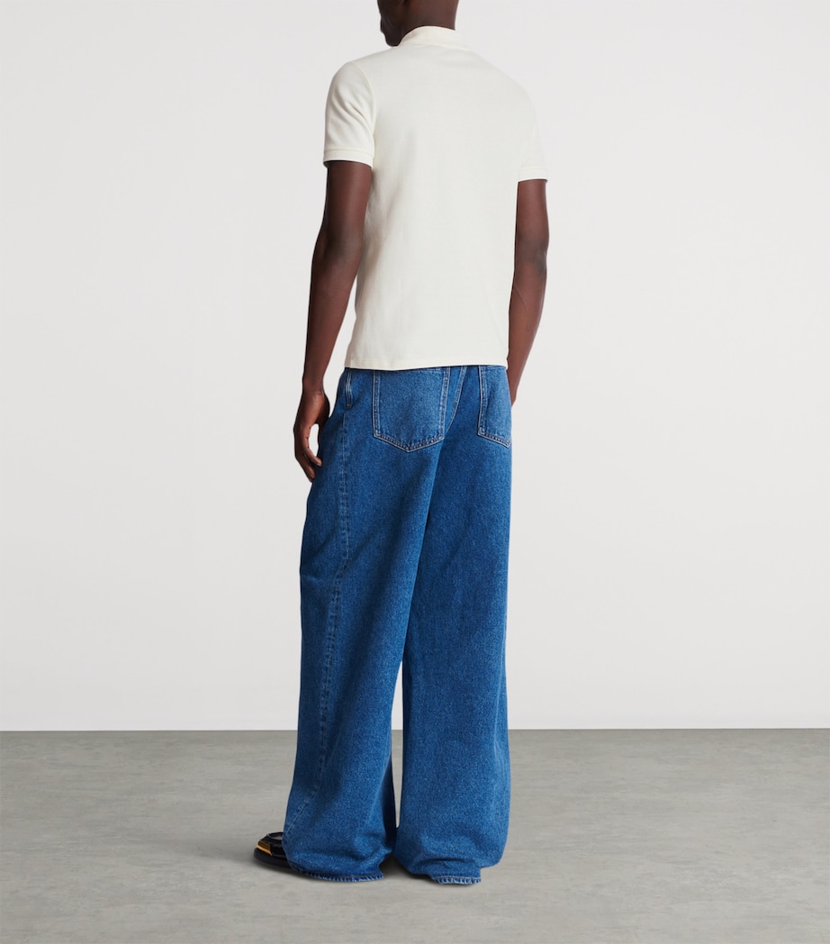 Cotton Monogram Polo Shirt GAB BLANC/NOIR Image 6